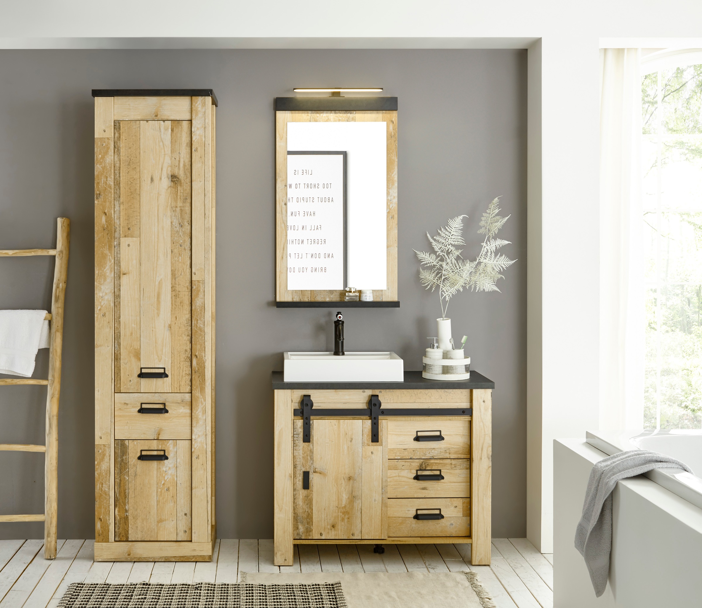 Home affaire Badmöbel-Set »SHERWOOD, Bad im modernen Design, 3-teiliges Bad günstig online kaufen