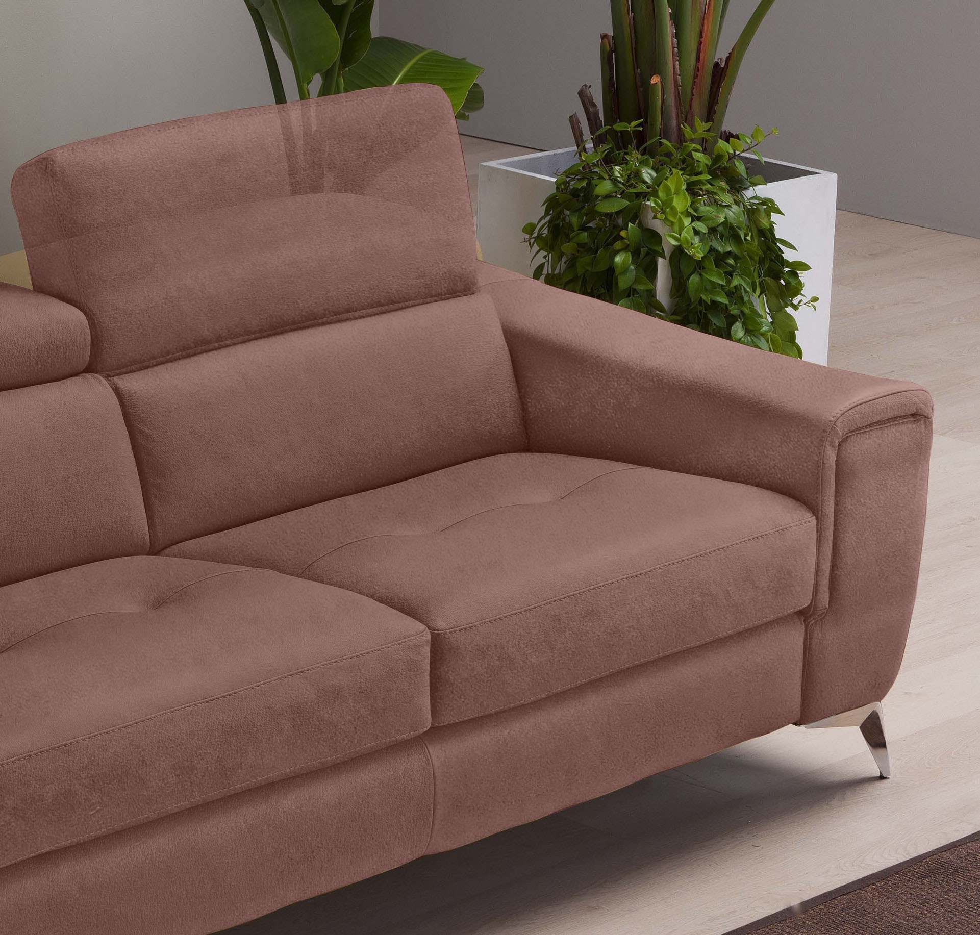 Egoitaliano Schlafsofa »Francine, Designsofa, Loungesofa mit Dauerschlaffunktion, Bettfunktion«, hochwertiger Metallbettrahmen & Matratze, Kopfteil manuell verstellbar
