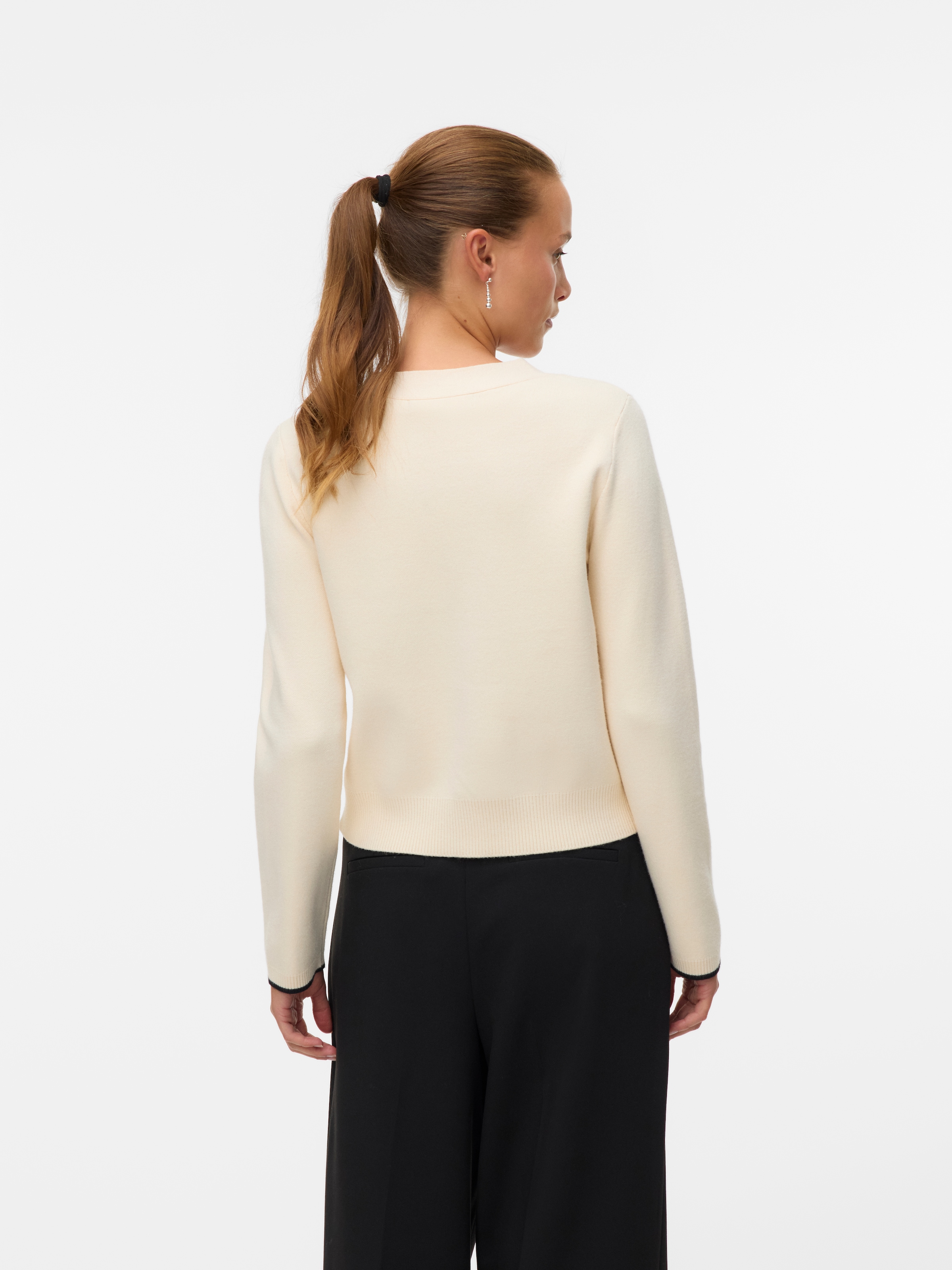 Vero Moda Strickjacke »VMGOLD LS V-NECK CONTRAST CARDIGAN«