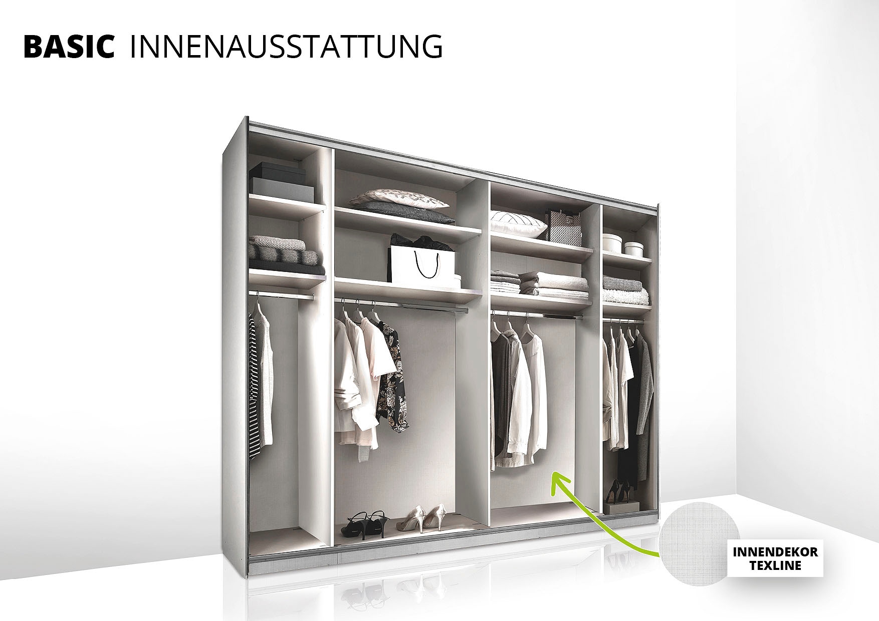 STAUD Schwebetürenschrank »Sonett 220G, Made in Germany«, mit vier verschiedenen Ausstattungsvarianten