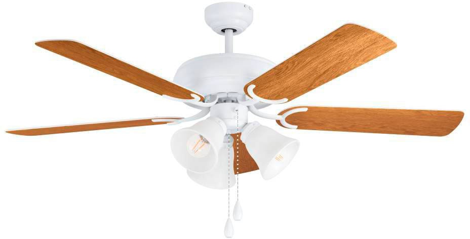 EGLO LED Deckenleuchte »LAS PALMAS Deckenventilator«, 3 flammig, Leuchtmittel E27 | Leuchtmittel wechselbar, Deckenlampe, Ventilator mit Licht, Zugkette, Wendeflügel, Ø 132cm