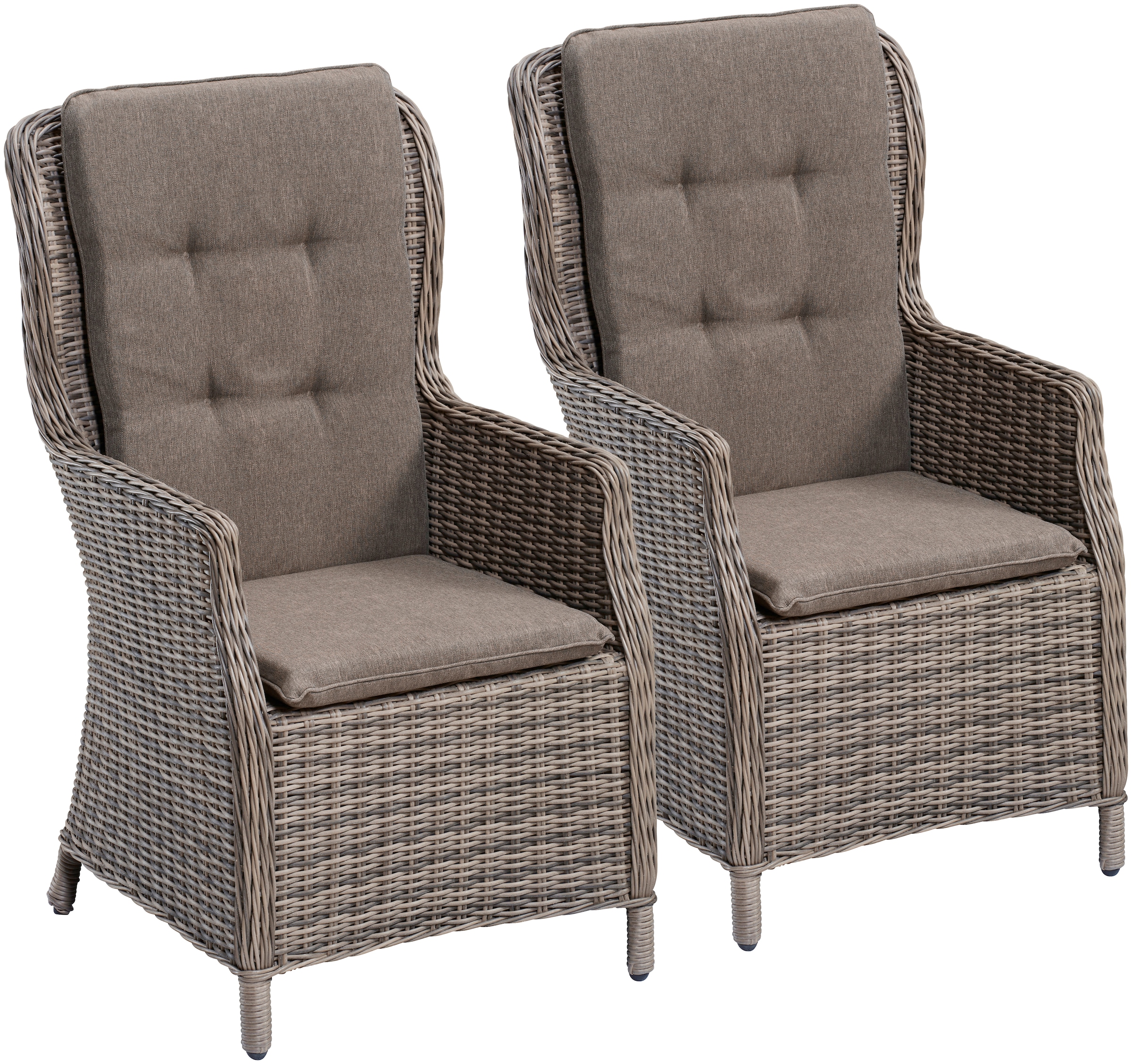 MERXX Gartenstuhl »Riviera« (Set) 2 Stk. 2er Set, Polyrattan, Stahl günstig online kaufen