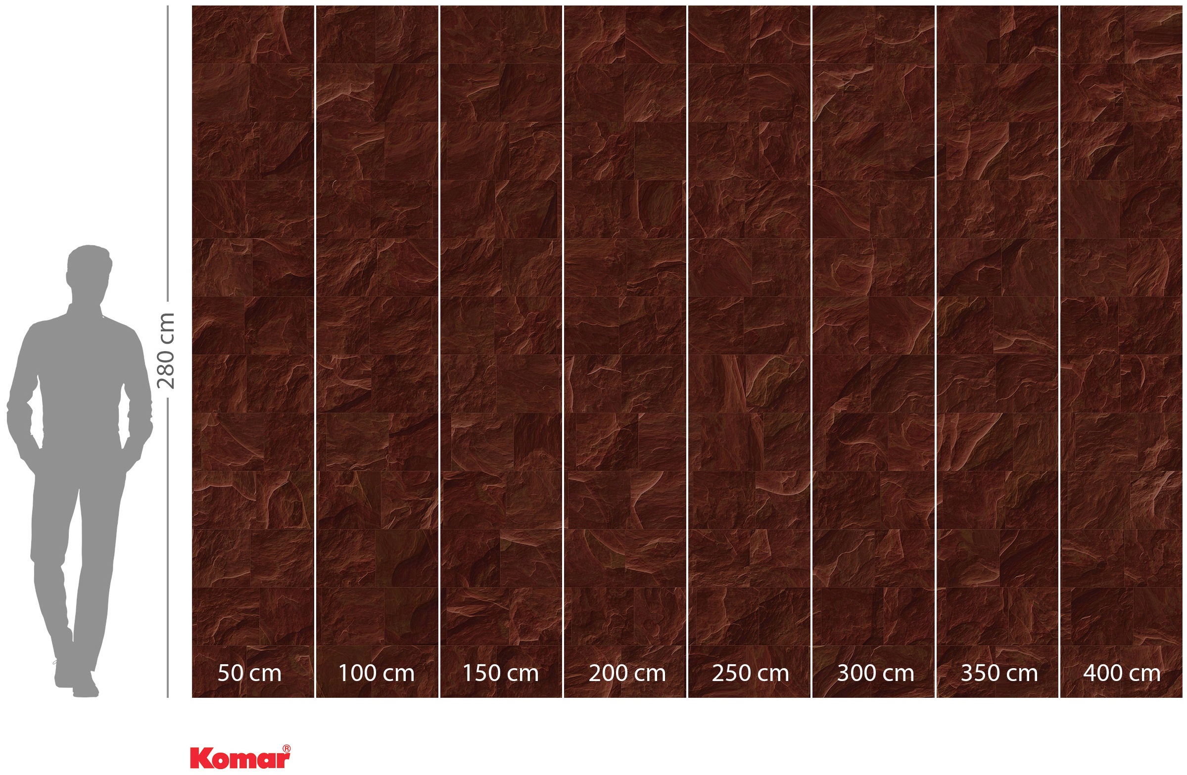 Komar Vliestapete »Digitaldruck Vlies - Red Slate Tiles - Größe 400 x 280 cm«, bedruckt, Wohnzimmer, Schlafzimmer