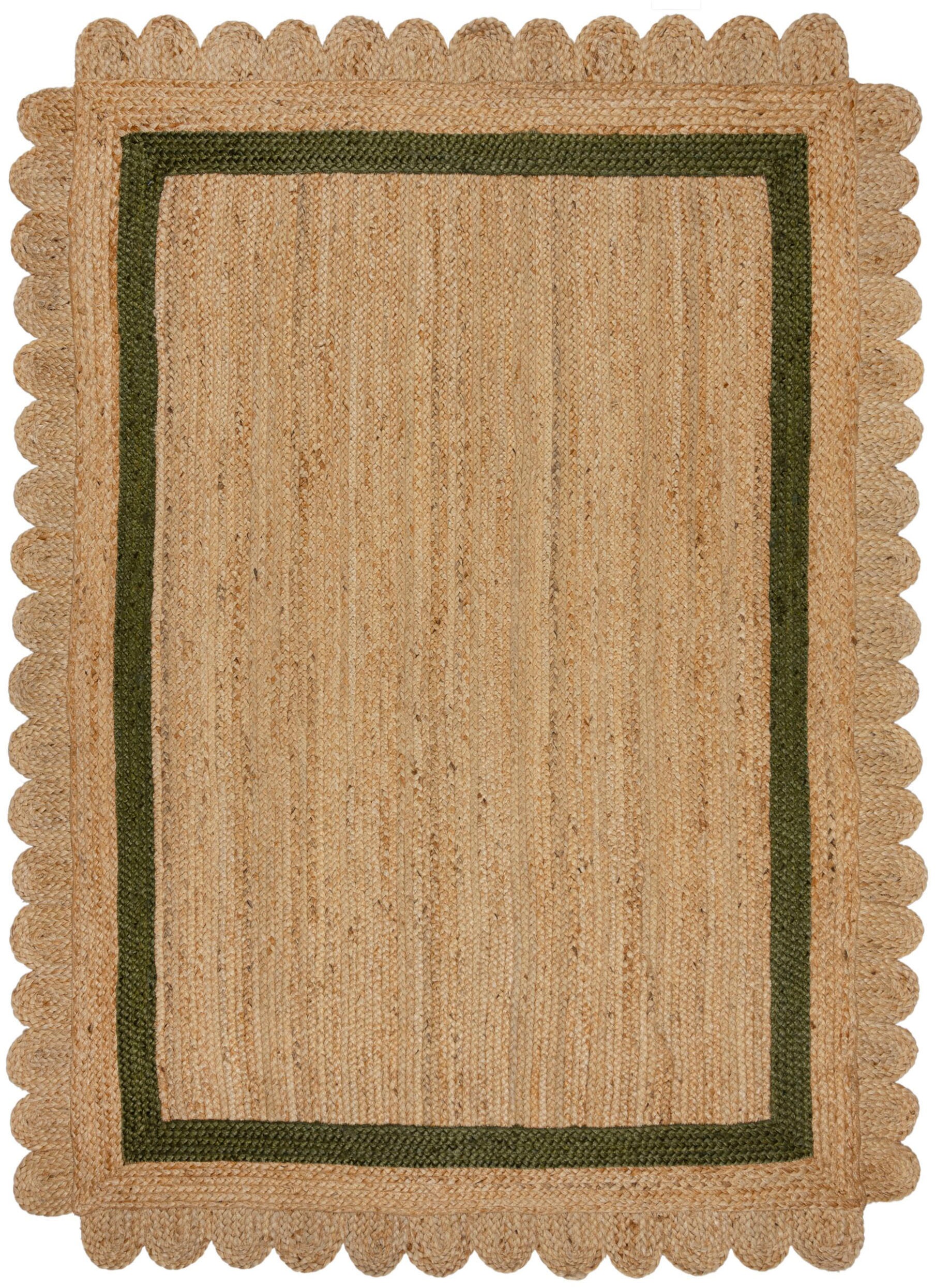 FLAIR RUGS Teppich »Grace aus Jute mit Muschelrandsaum« rechteckig 4 mm Höh günstig online kaufen