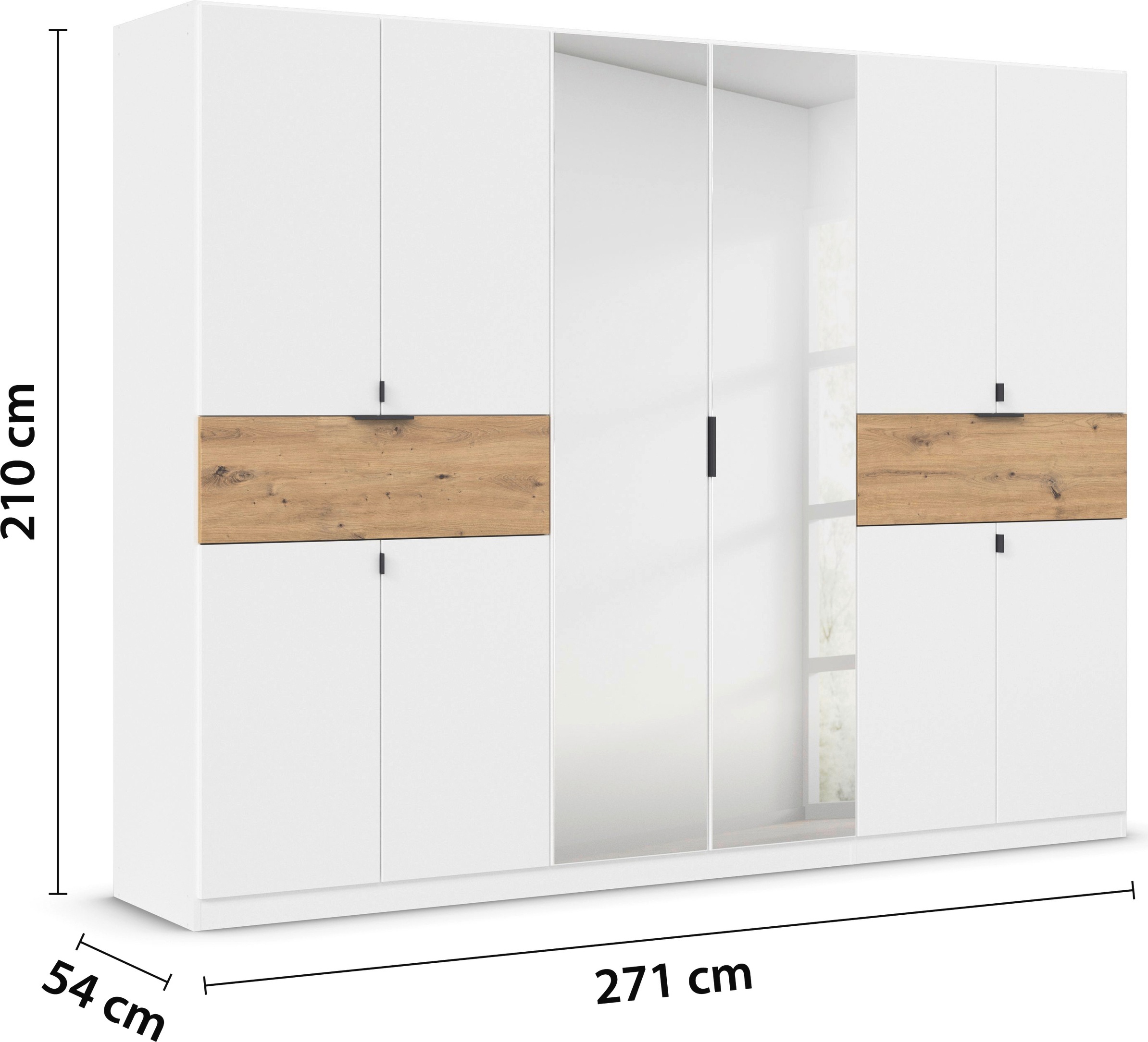 rauch Drehtürenschrank »Kleiderschrank Schrank Garderobe Wäscheschrank TICAO«, (Schubladen in der Höhe variabel positionierbar), mit 2 geräumigen Schubladen, viel Stauraum MADE IN GERMANY