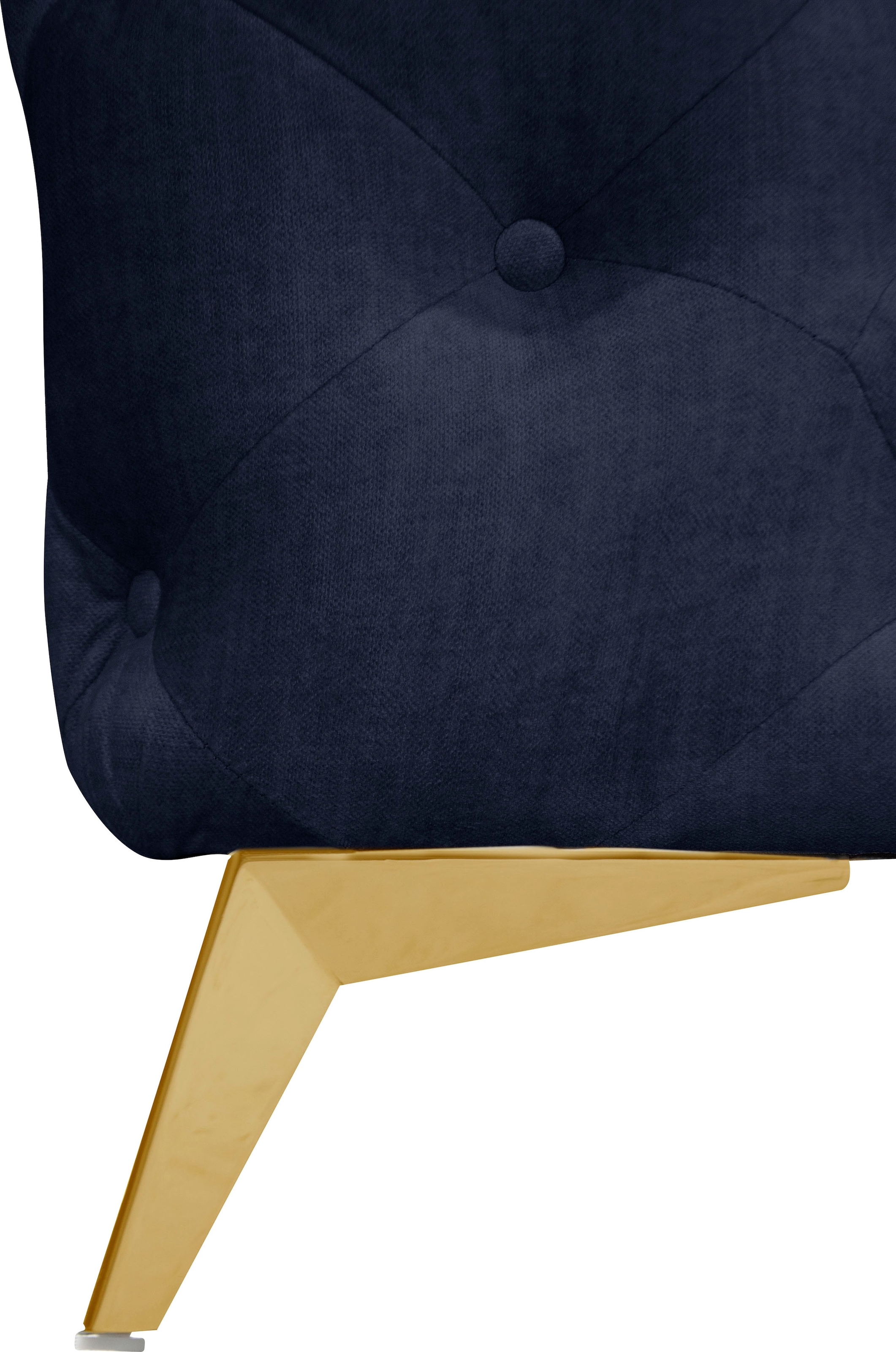 Leonique Chesterfield-Sofa »Ecksofa GLYNIS L-Form mit Wellenunterfederung, Maße B/T/H 323/264/75cm«, aufwändige Knopfheftung, moderne Chesterfield Optik, Fußfarbe wählbar