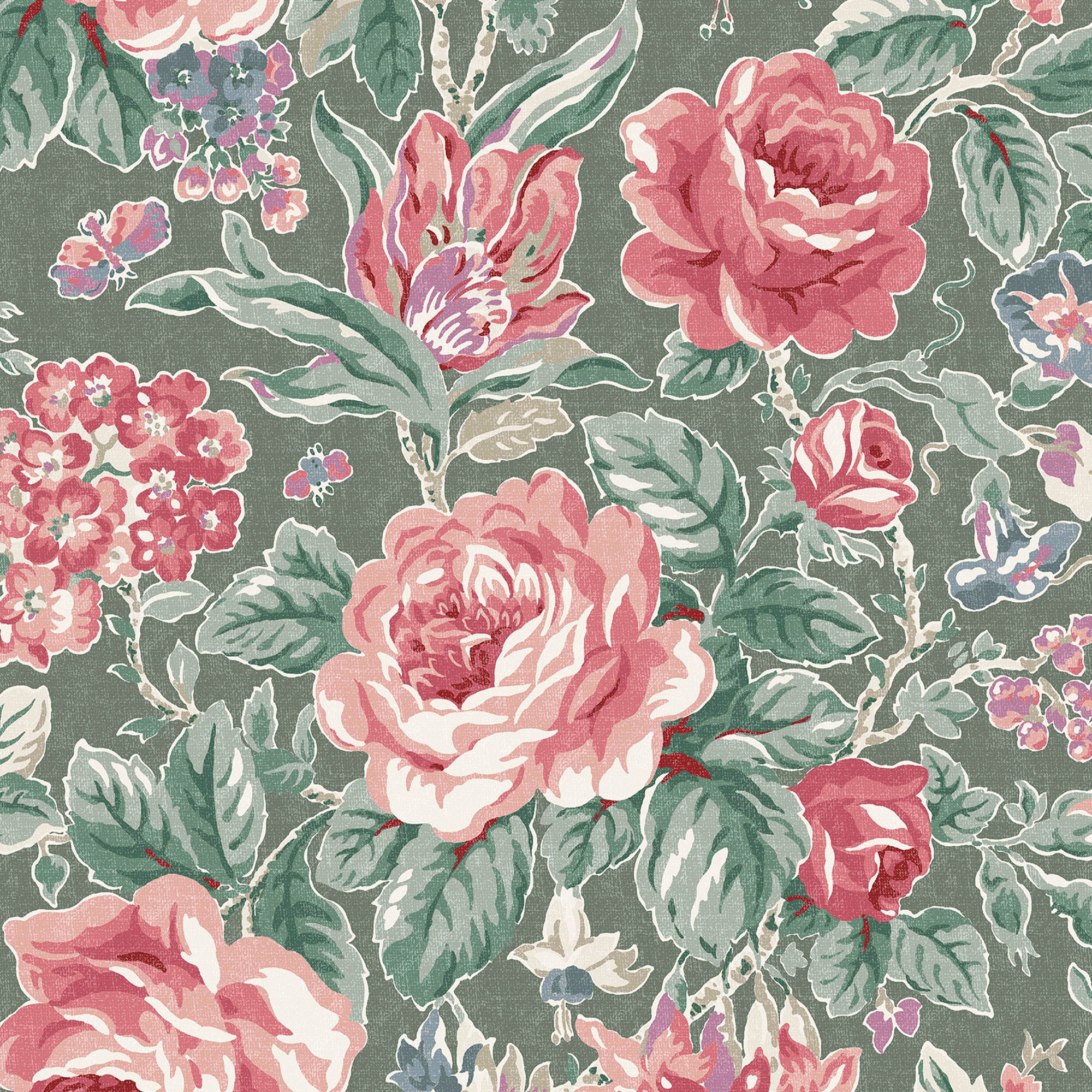 LAURA ASHLEY Vliestapete »Wild Roses« geblümt glatt 10mx52cm (ca. 5m2) günstig online kaufen