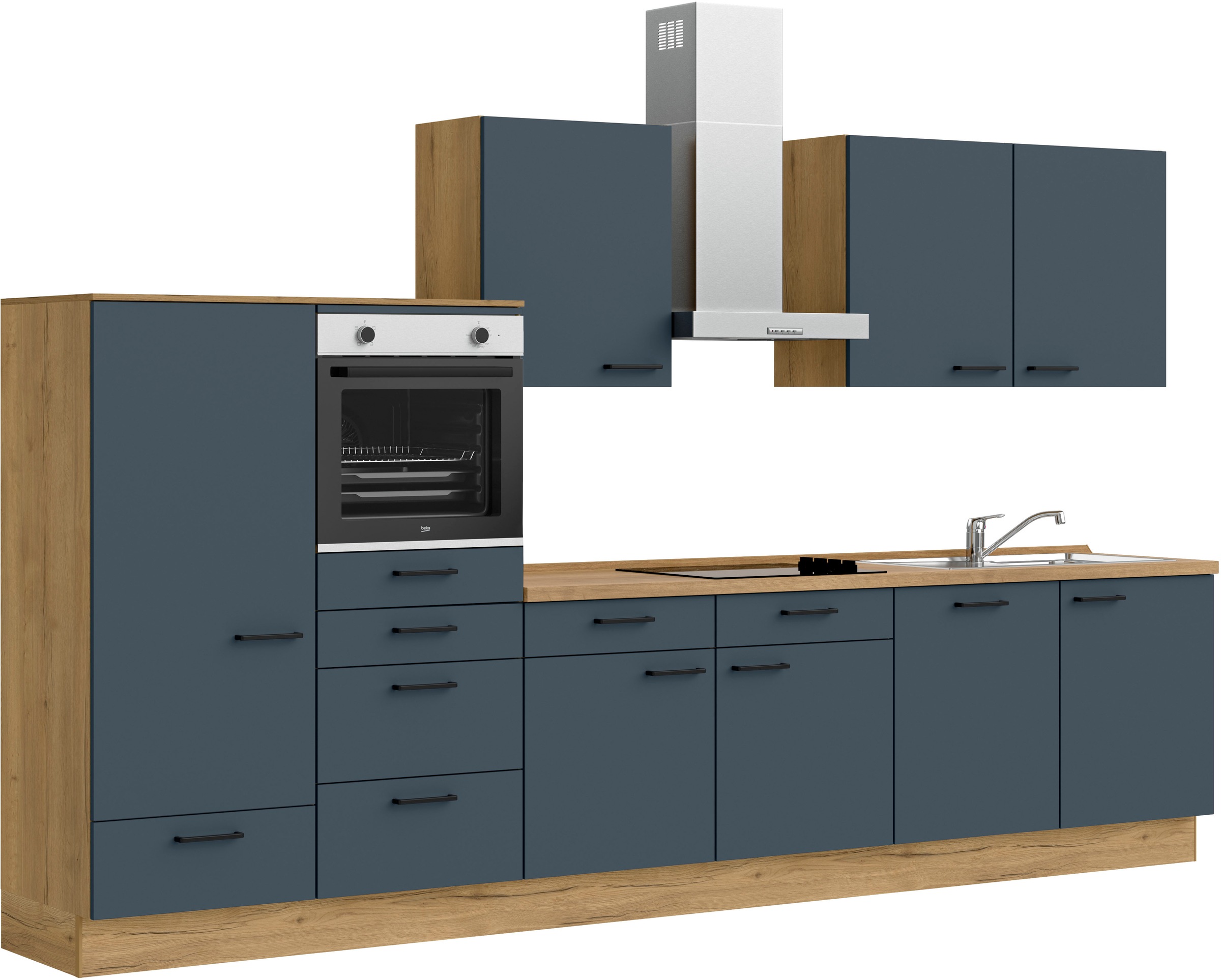nobilia® Küchenzeile »"Easytouch I"«, vormontiert, Ausrichtung wählbar, Breite 360 cm, wahlw. mit E-Geräten