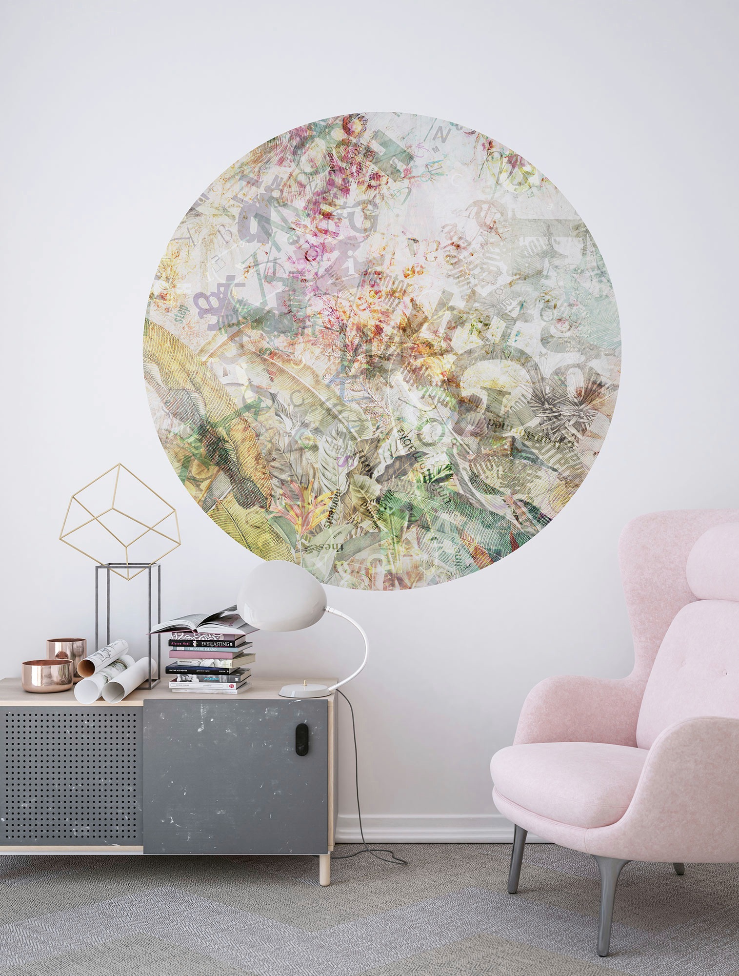 Komar Fototapete »Vlies selbstklebend - Round Stories - Größe 125 x 125 cm«, bedruckt, Wohnzimmer, Schlafzimmer