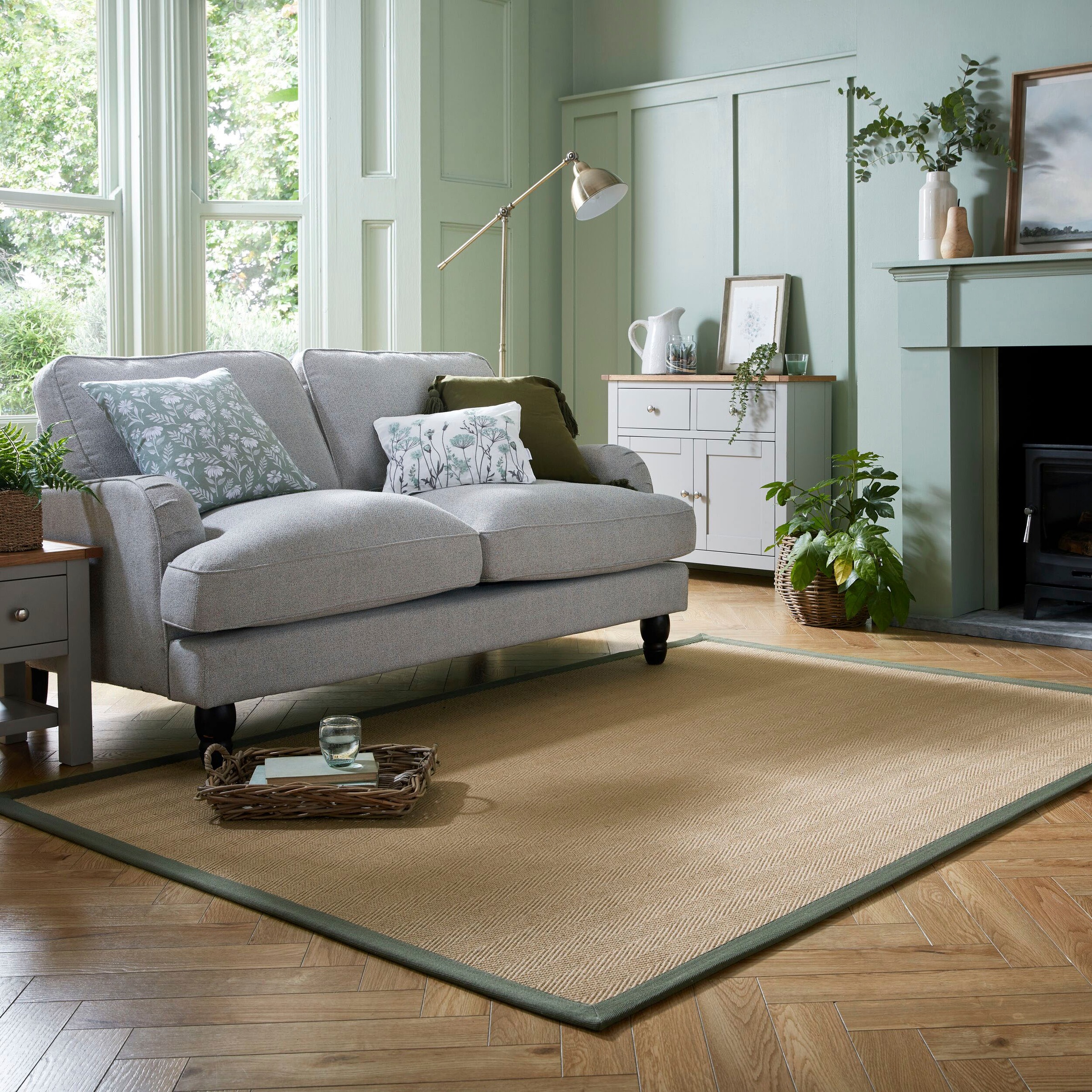 FLAIR RUGS Teppich »Kira mit Fischgrätmuster, aus Jute«, rechteckig, 3 mm Höhe