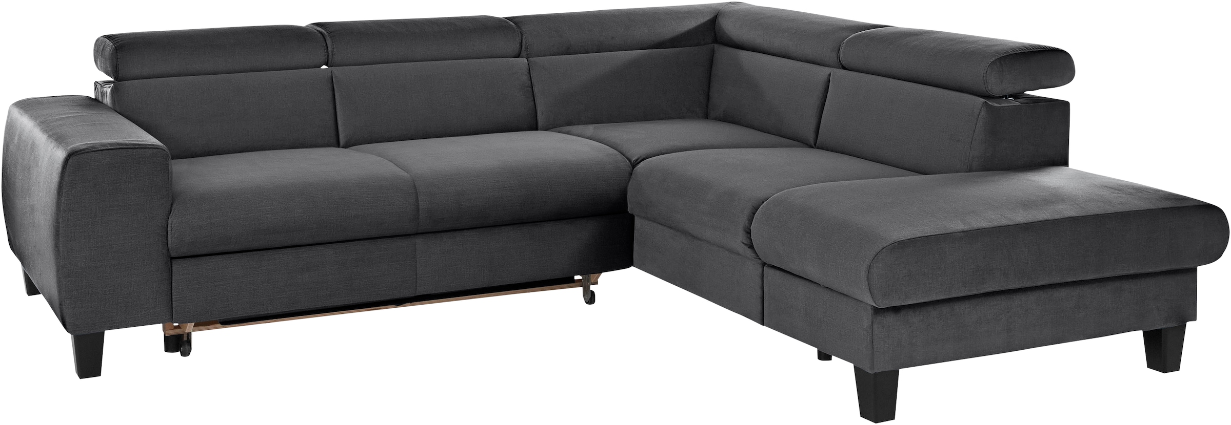 COTTA Ecksofa »Morven L-Form mit Kopfteilverstellung«, wahlweise mit Bettfunktion, Bettkasten & Wireless-Charger