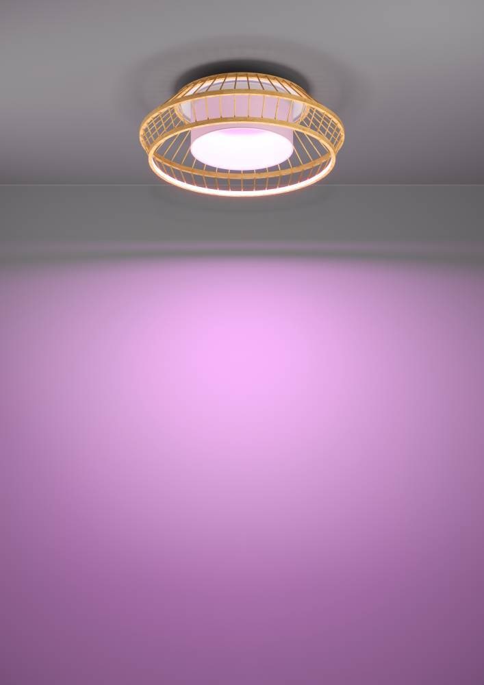 EGLO Deckenleuchte »YUKU-Z«, 1 flammig, Leuchtmittel LED-Modul | LED fest integriert, ZigBee, App und Sprachsteuerung Alexa, RGB, dimmbar, Ø 46 cm