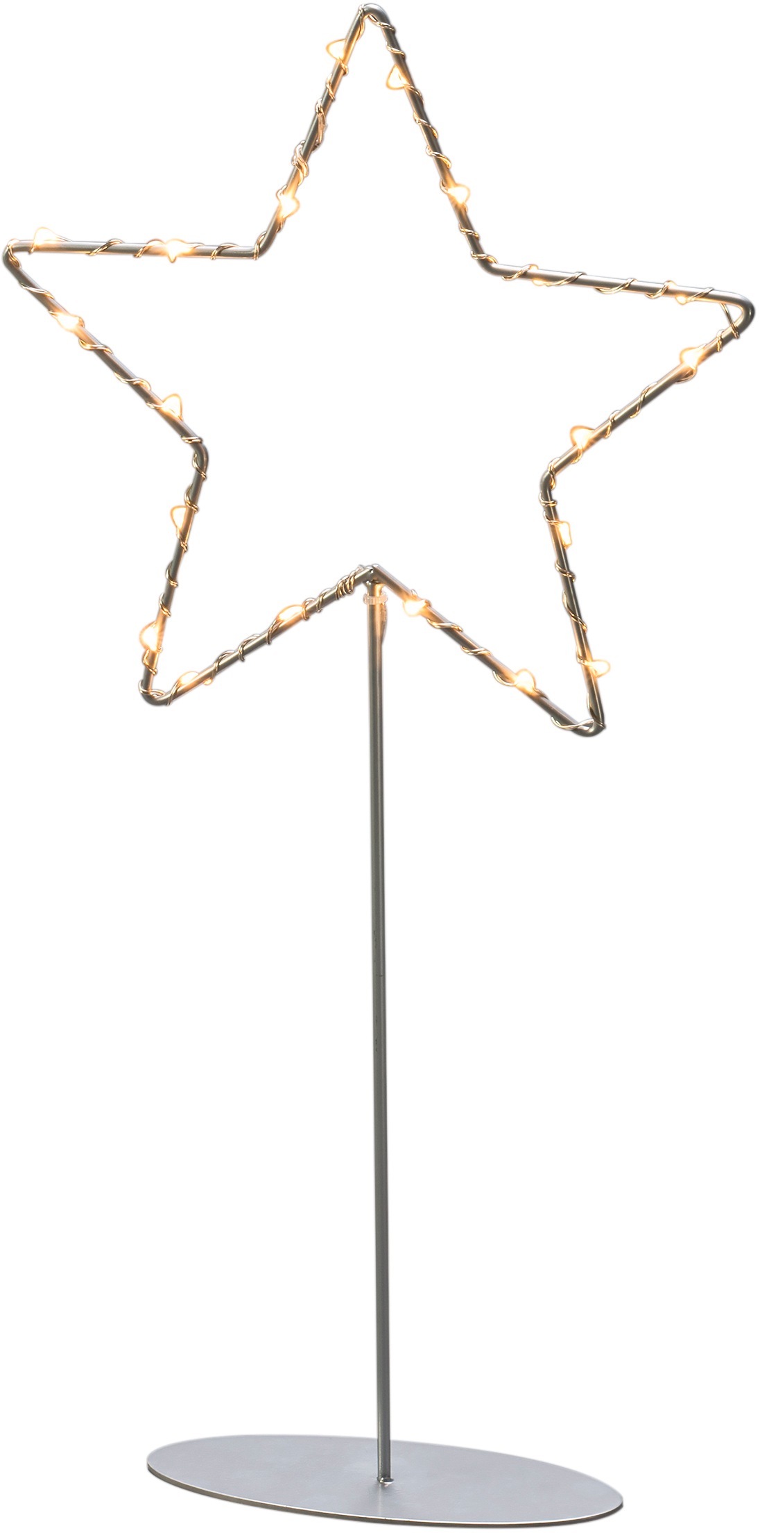 KONSTSMIDE LED Stern »Weihnachtsstern, Weihnachtsdeko«, 20 flammig, Leuchtmittel LED-Modul | LED fest integriert, LED Metallstern m. Metall-Fuß, sfb. lackiert, mit sfb. Draht umwickelt
