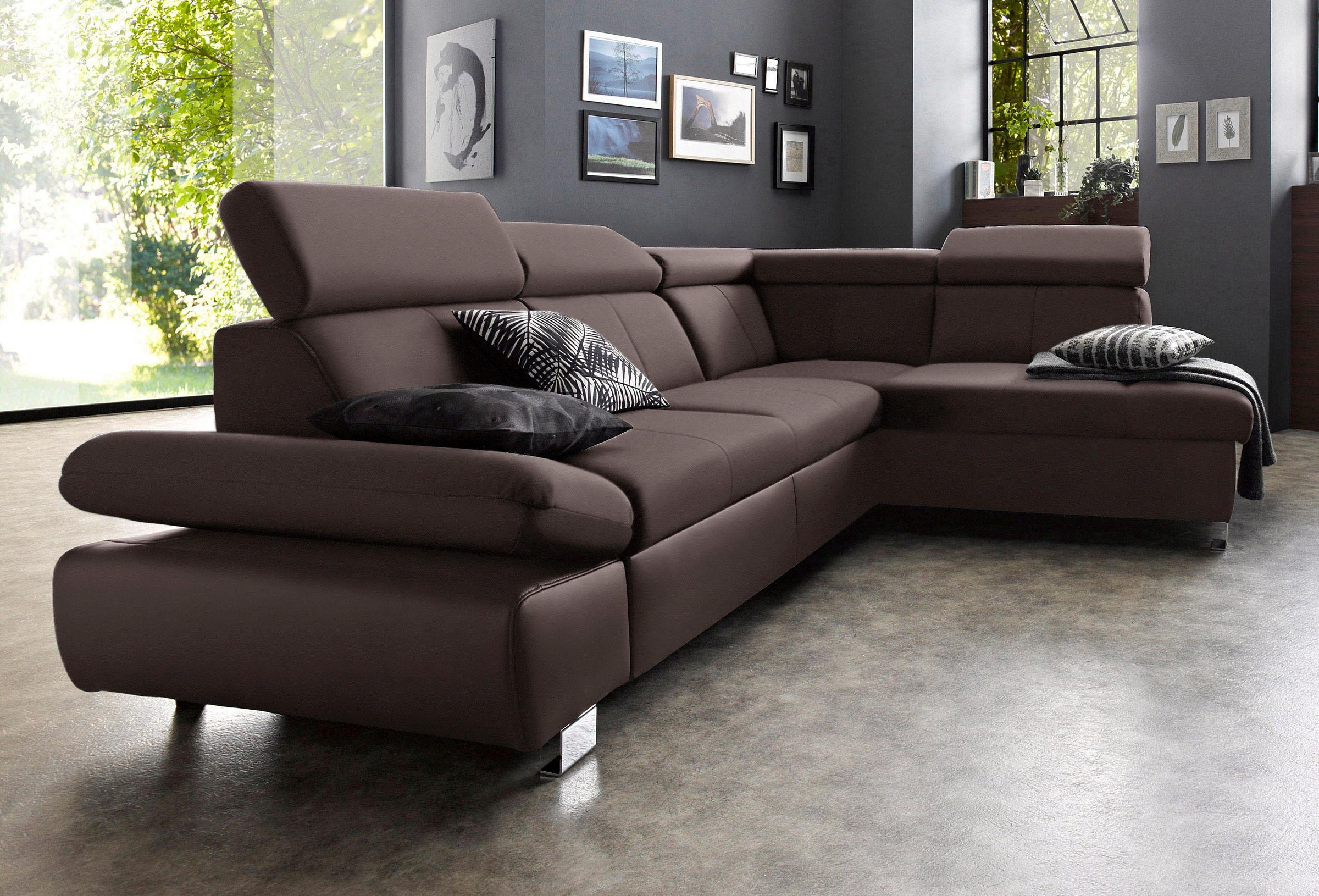 exxpo - sofa fashion Ecksofa »Happy, modern und bequem, L-Form«, inkl. Kopf günstig online kaufen