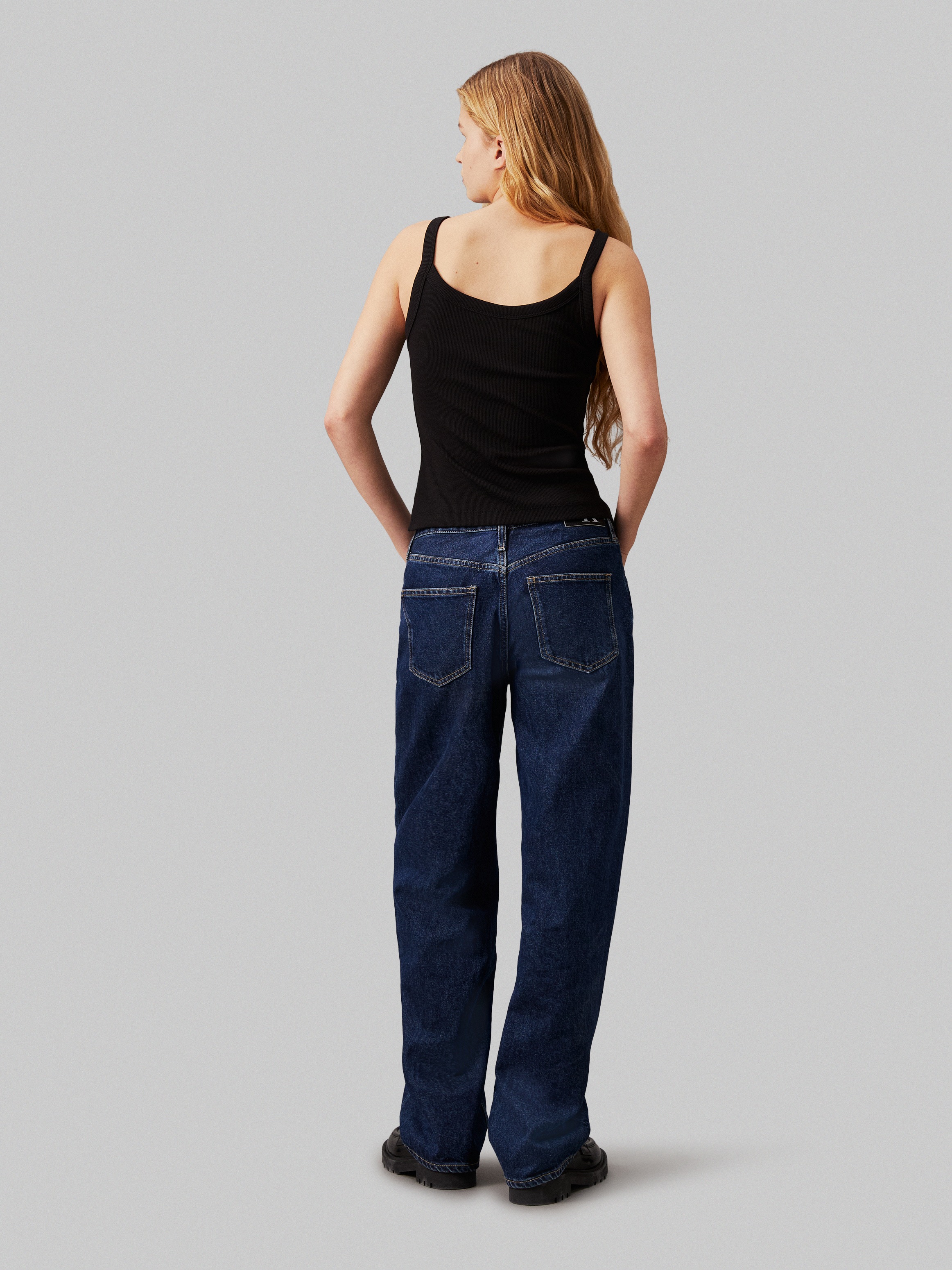 Calvin Klein Jeans Spaghettitop »WOVEN LABEL RIB TANK«, mit Logopatch