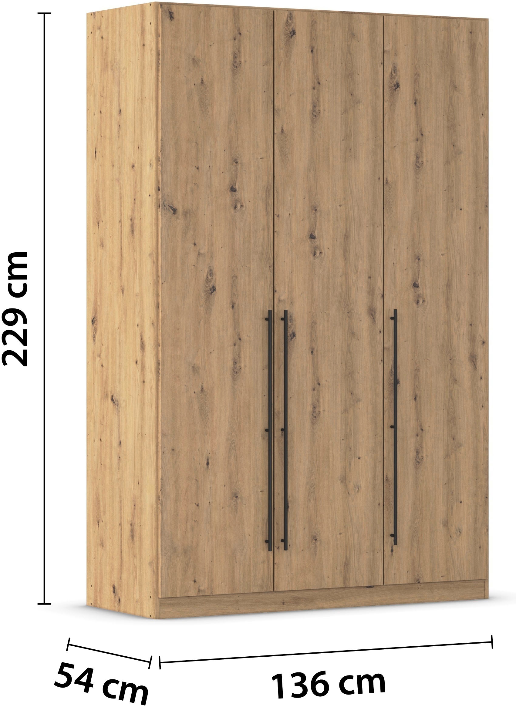 rauch Kleiderschrank »Drehtürenschrank Schrank Garderobe Wäscheschrank Schlafzimmer AVOLA«, (in 3 verschiedenen Ausstattungen BASIC/CLASSIC/PREMIUM), mit hochwertigen Stangengriffen in Schwarz aus Metall MADE IN GERMANY