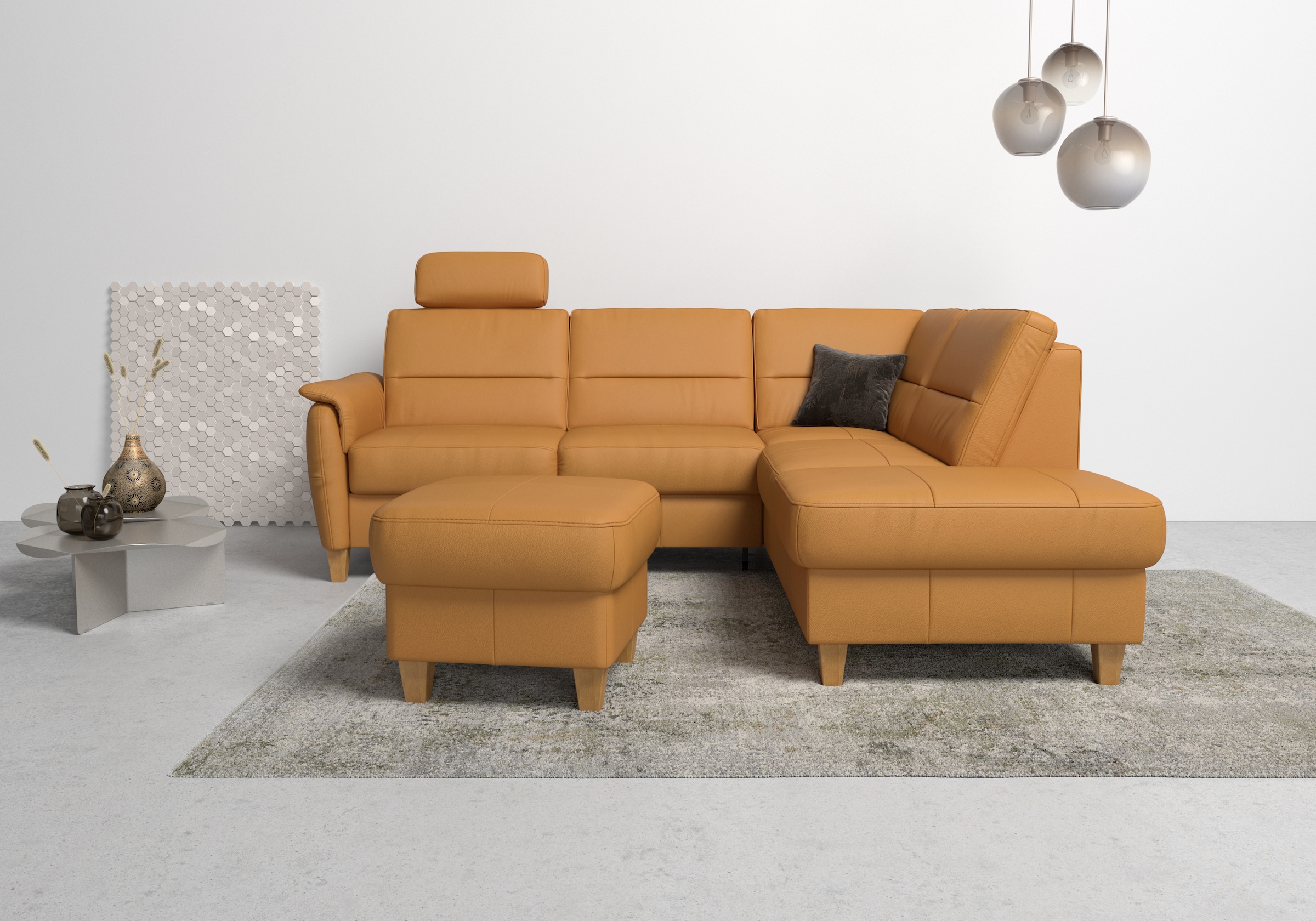 Home affaire Ecksofa »Palmera L-Form«, Federkern, wahlweise mit Bettfunktio günstig online kaufen