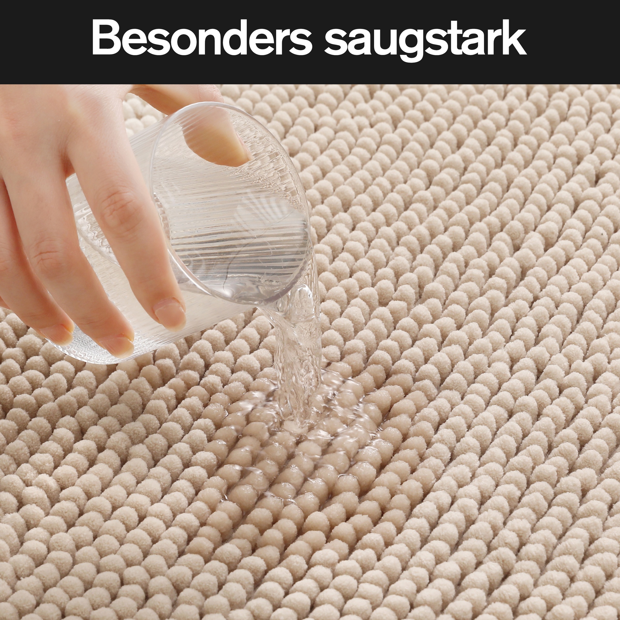 my home Badematte »Vanessa Chenille, Badvorleger, Badezimmer Teppich, Duschvorleger«, beidseitig nutzbar-strapazierfähig-fußbodenheizungsgeeignet-schnell trocknend, Uni Farben, besonders weich