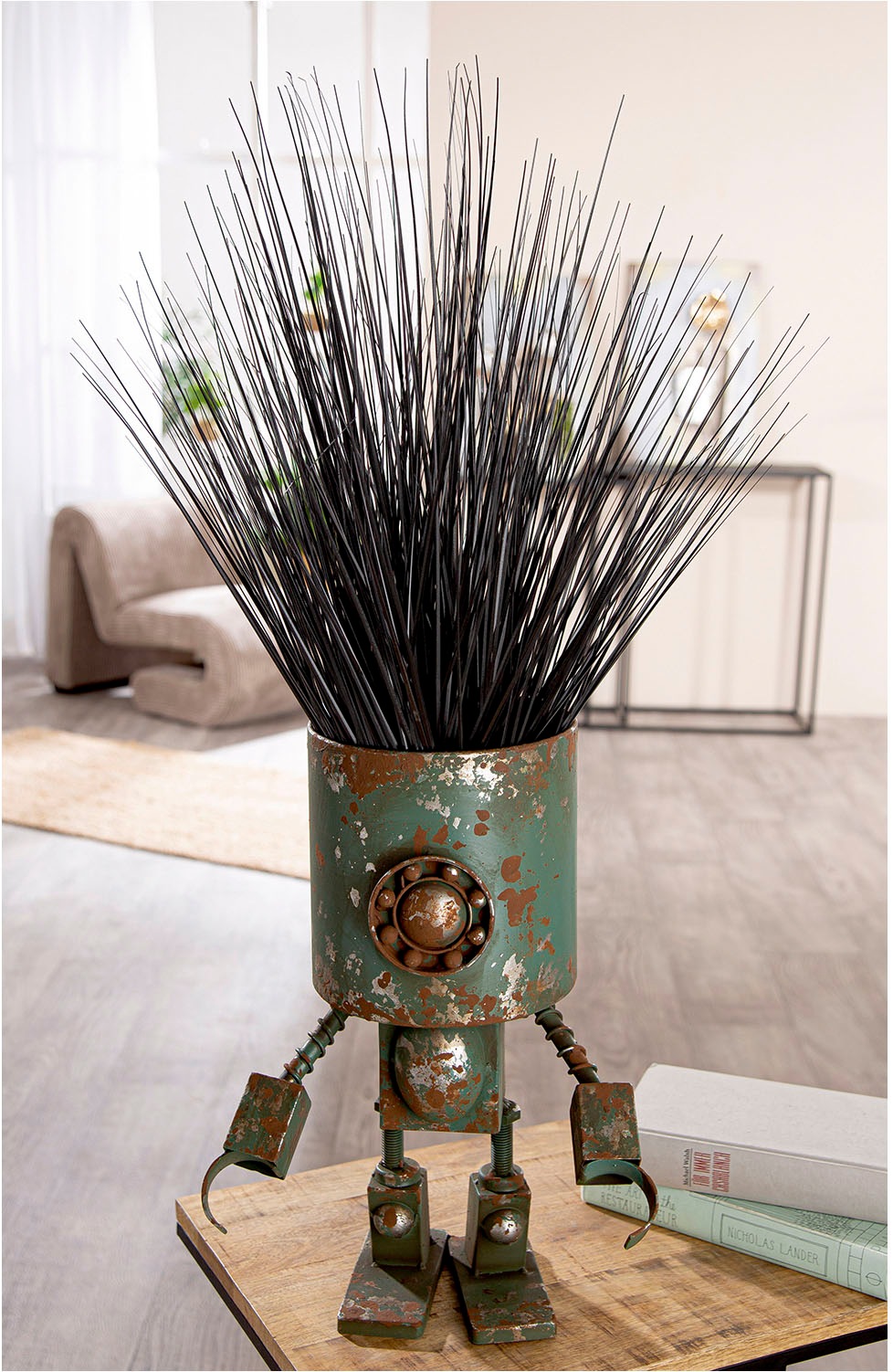 Casablanca by Gilde Übertopf »Übertopf Roboter Robotic grün H. 42 cm«, (1 St.)