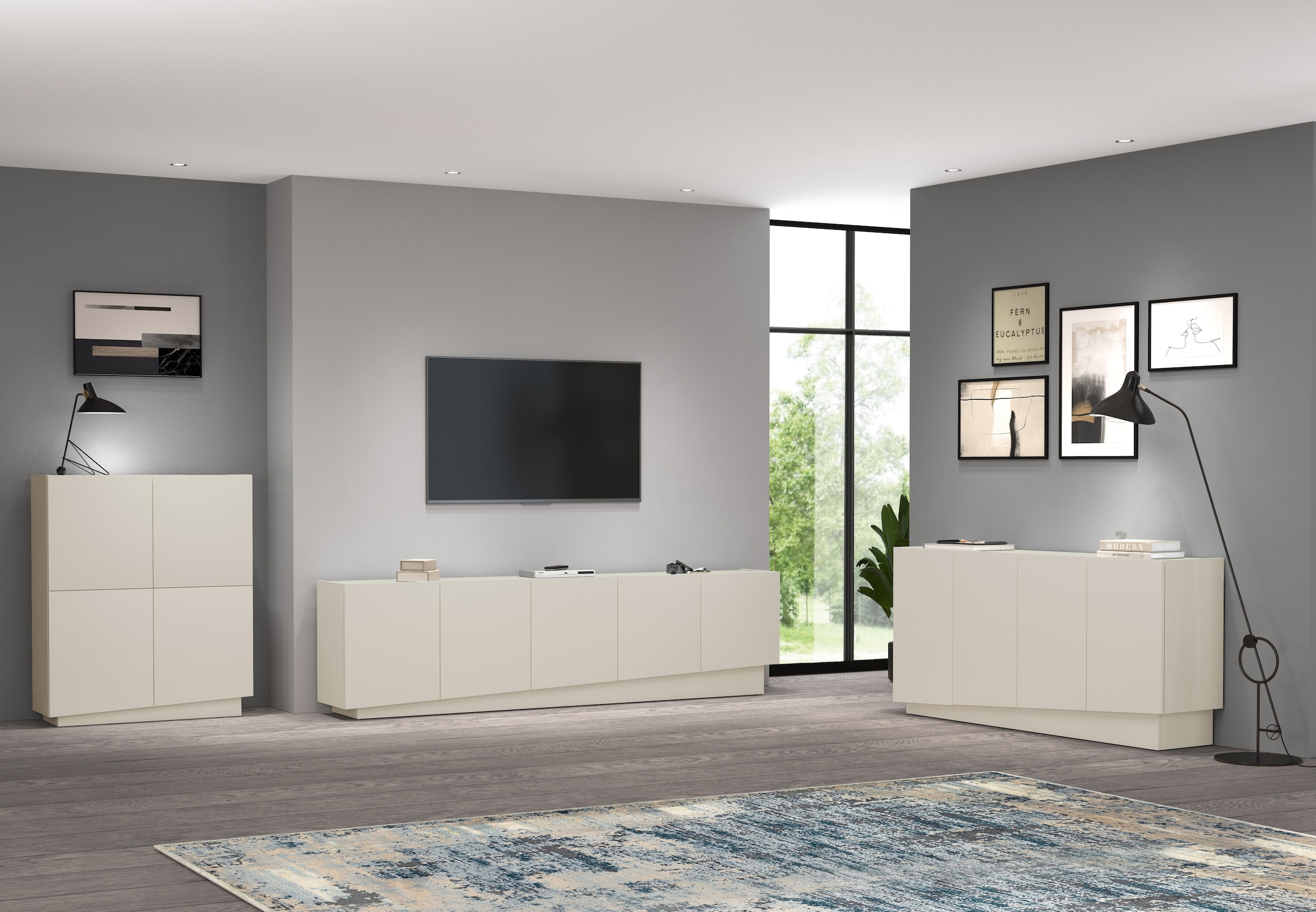 INOSIGN Lowboard »VELA, Lowboard, Breite 180 cm, Design mit schrägen Türen«, (1 St.), Made in Italy, Maße-B/T/H: 180x35x45, Lowboard, TV-Board, TV-Kommode