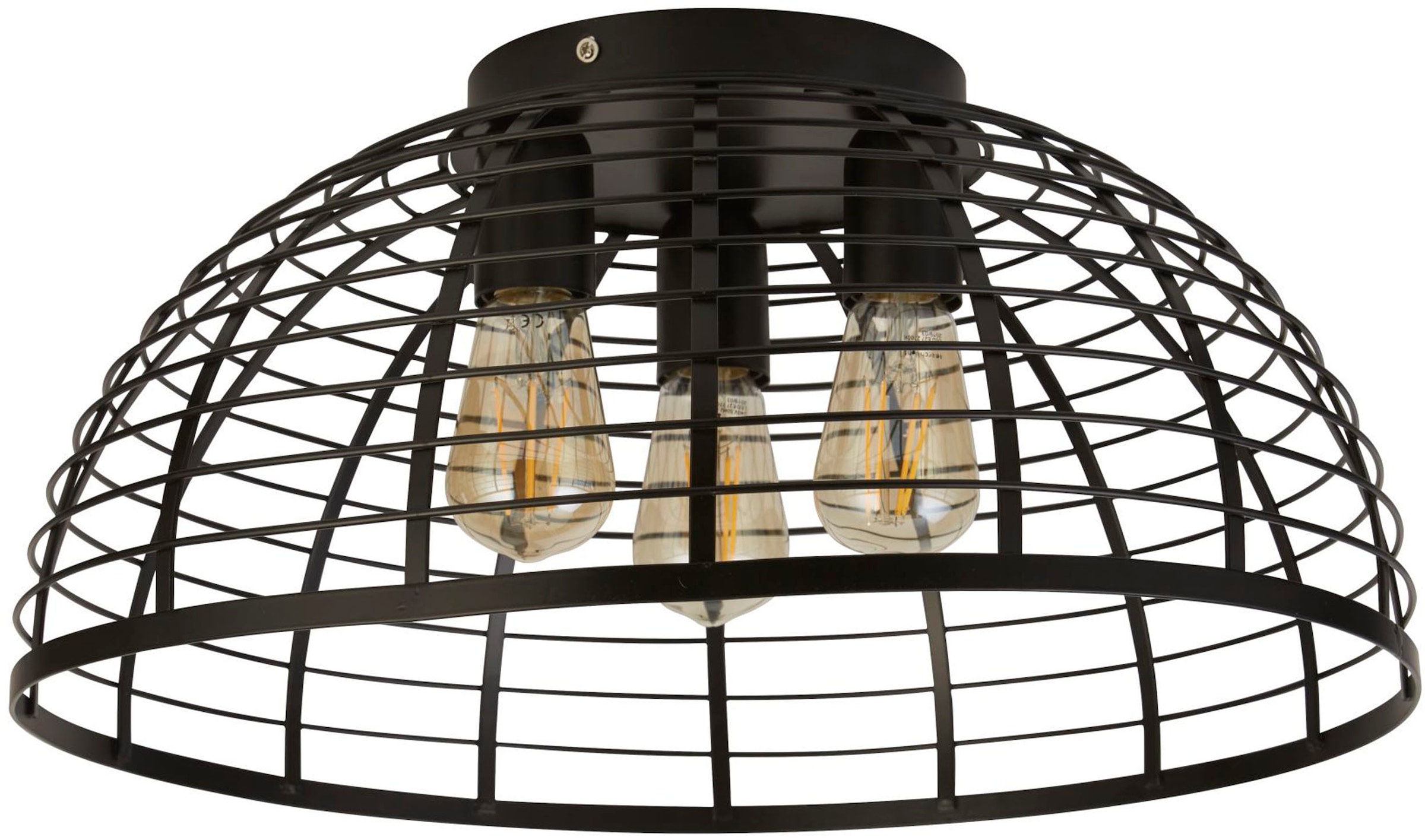 Searchlight Deckenleuchte »Vision Cage 3Lt Deckenleuchte - Mattschwarzes Metall« E27 1 Stk.