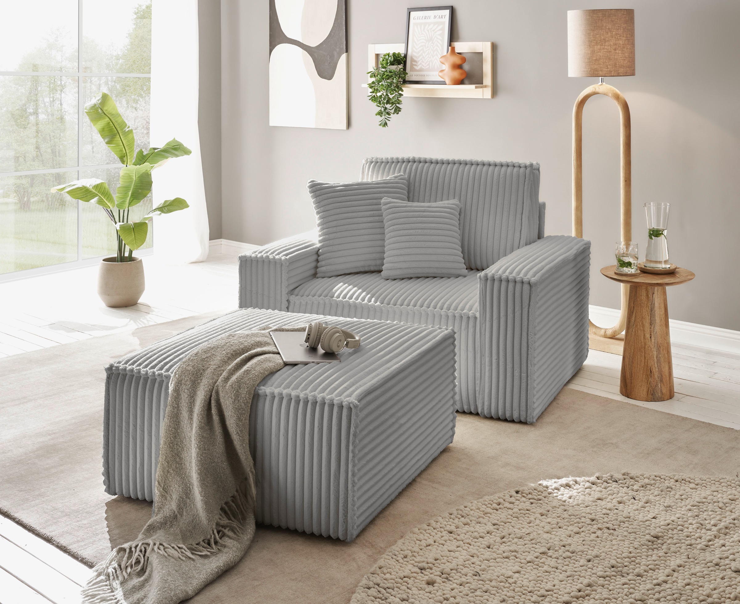 andas Loveseat »Finnley«, (2 St.), Loveseat und Hocker im Set, passend zur Polster-Serie Finnley