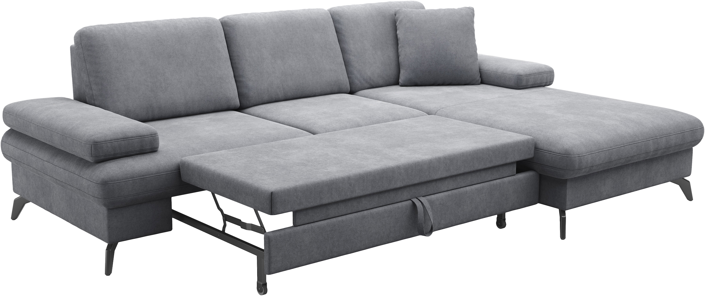 sit&more Ecksofa »Morris Jubi L-Form, inklusive XXL-Liegefläche, bzw. Schlaffunktion«, Bettfunktion, Armteilverstellung und 1 Zierkissen