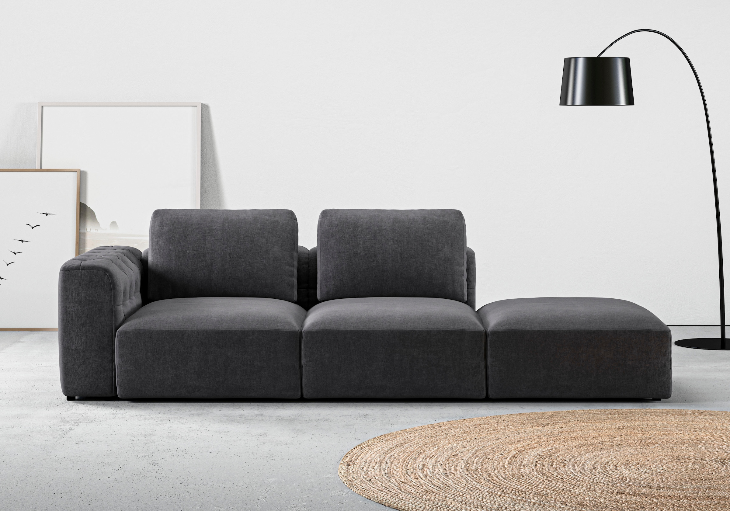 RAUM.ID Chaiselongue »Cushid«, Modul-Sofa, bestehend aus 2-Sitzer und Hocke günstig online kaufen