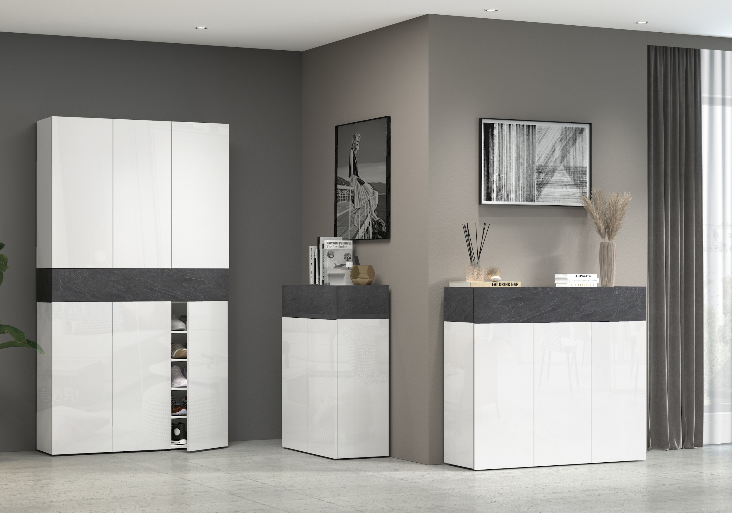 INOSIGN Schuhschrank »Savona«, Höhe 200cm, 12 Einlegeböden, 21 Fächer