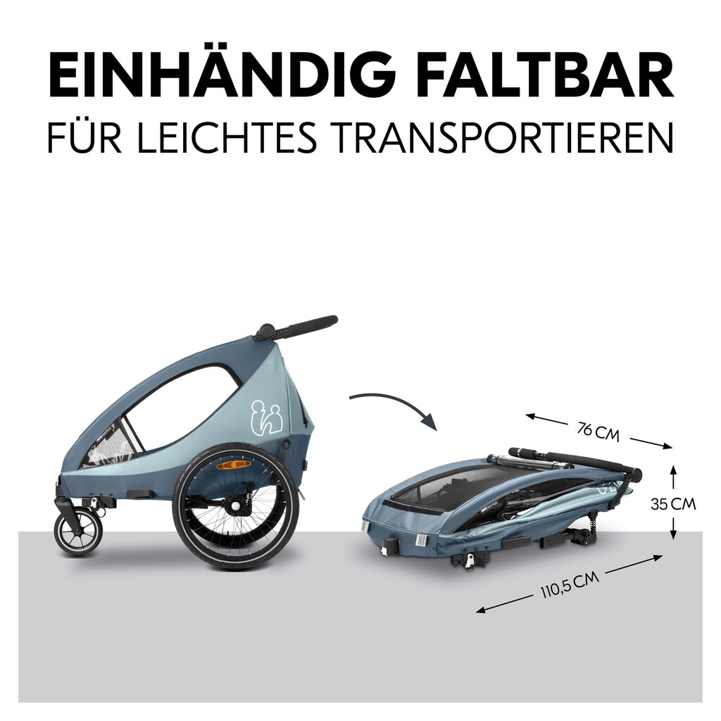 Hauck Fahrradkinderanhänger »2in1 Bike Trailer und Buggy Dryk Duo Plus, dark blue«