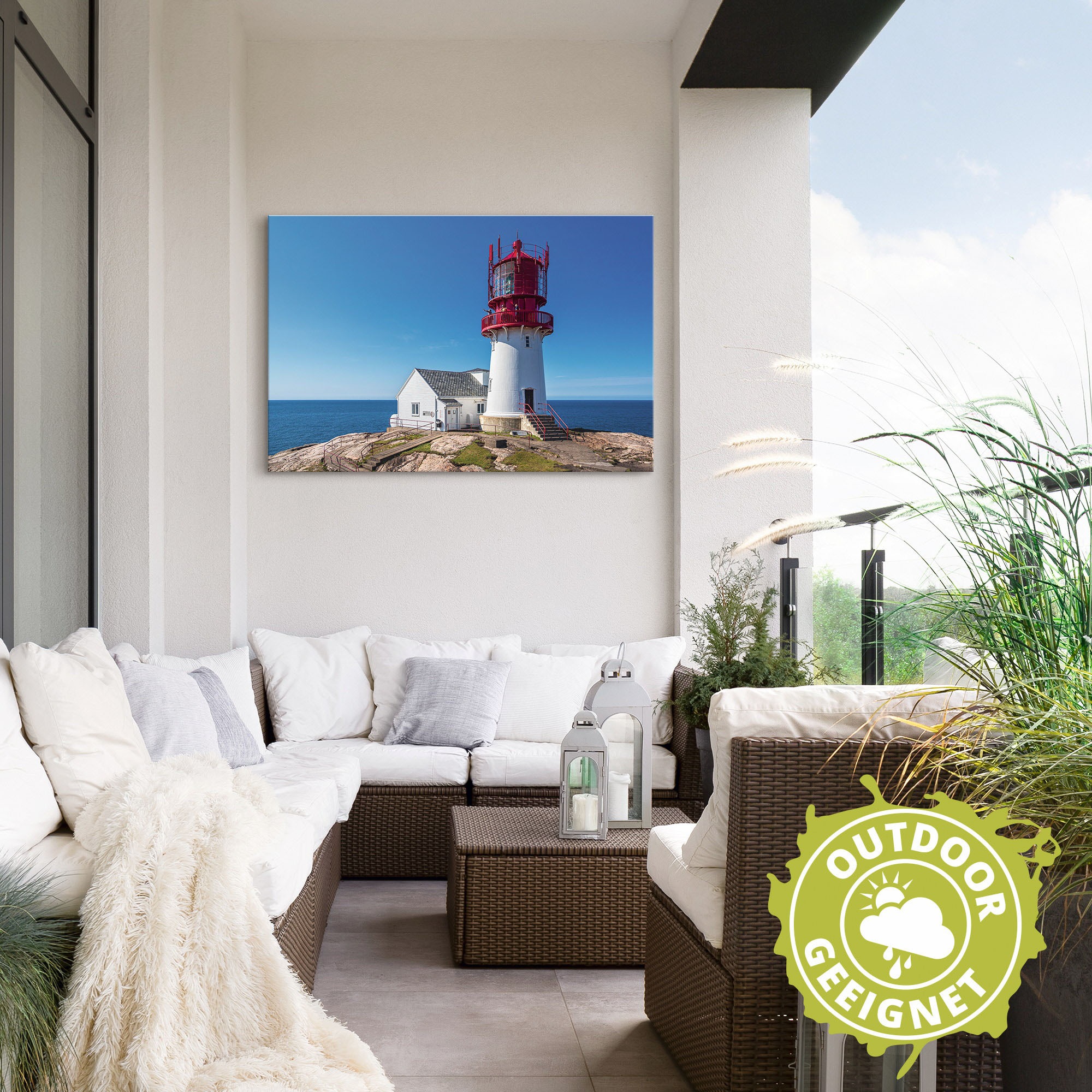 Artland Alu-Dibond-Druck »Der Leuchtturm Lindesnes Fyr in Norwegen«, Gebäude, (1 St.), für Innen- und Außenbereich geeignet, Outdoorbild