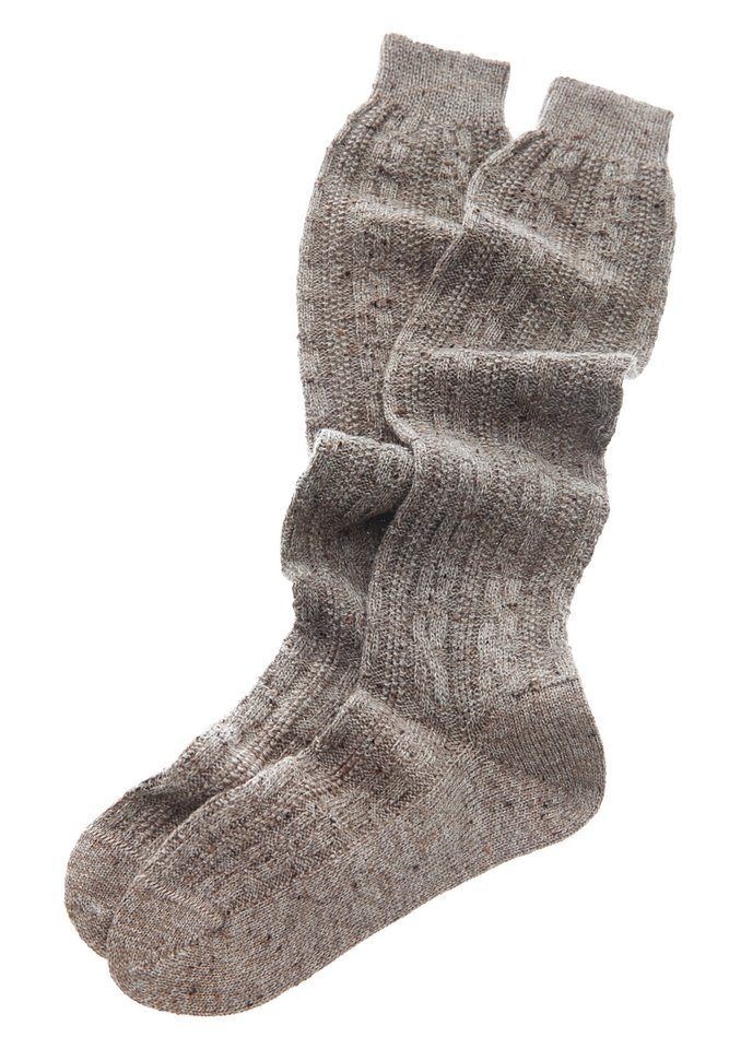 Lusana Trachtensocken, (1 Paar), Herren mit Zopfmuster