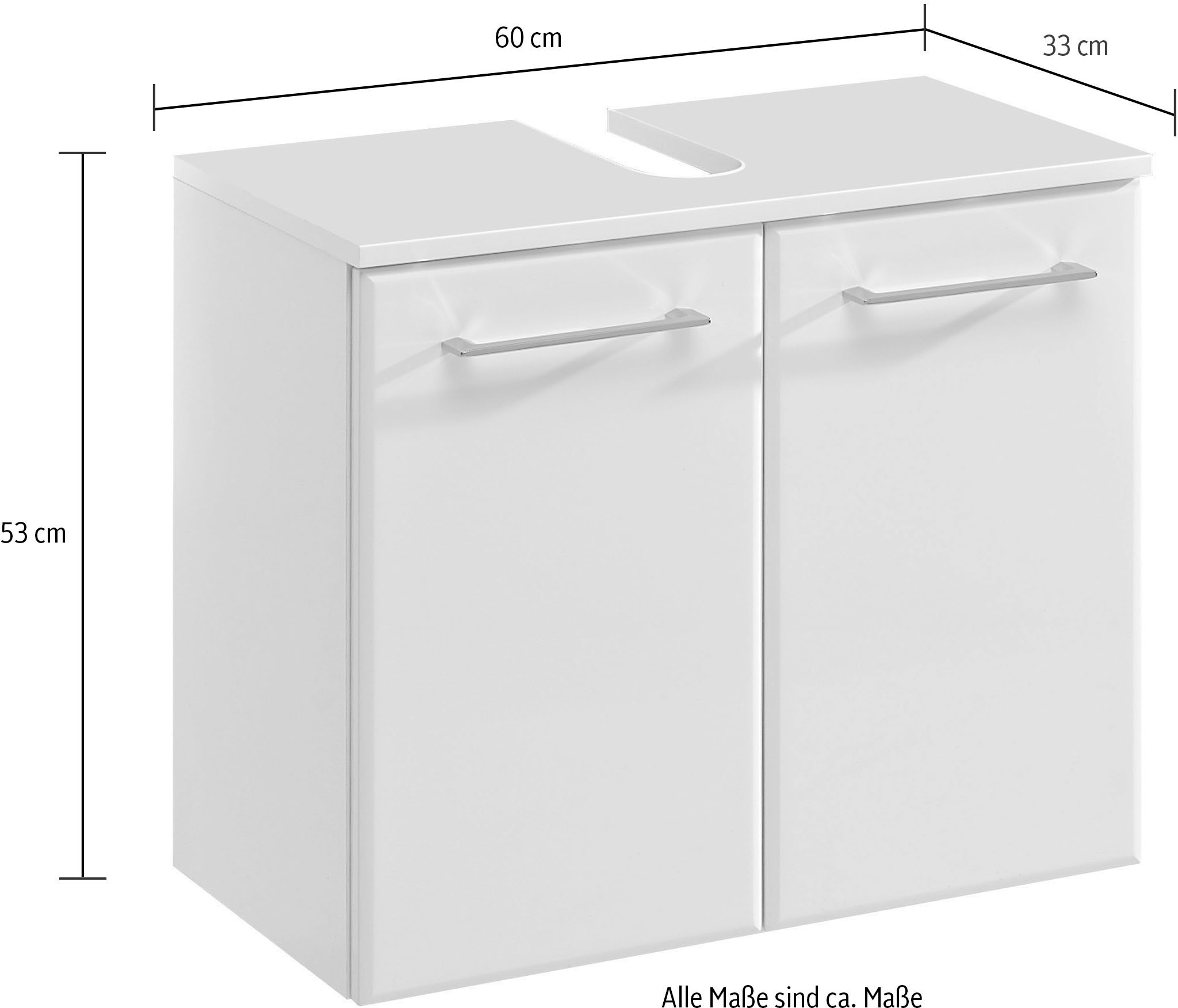 Saphir Badmöbel-Set »Quickset 376 5-teilig, Waschbeckenunterschrank und LED-Spiegelschrank«, (Set, 5 St.), in Weiß Hochglanz, inkl. Türdämpfer, ohne Waschbecken, 9 Türen
