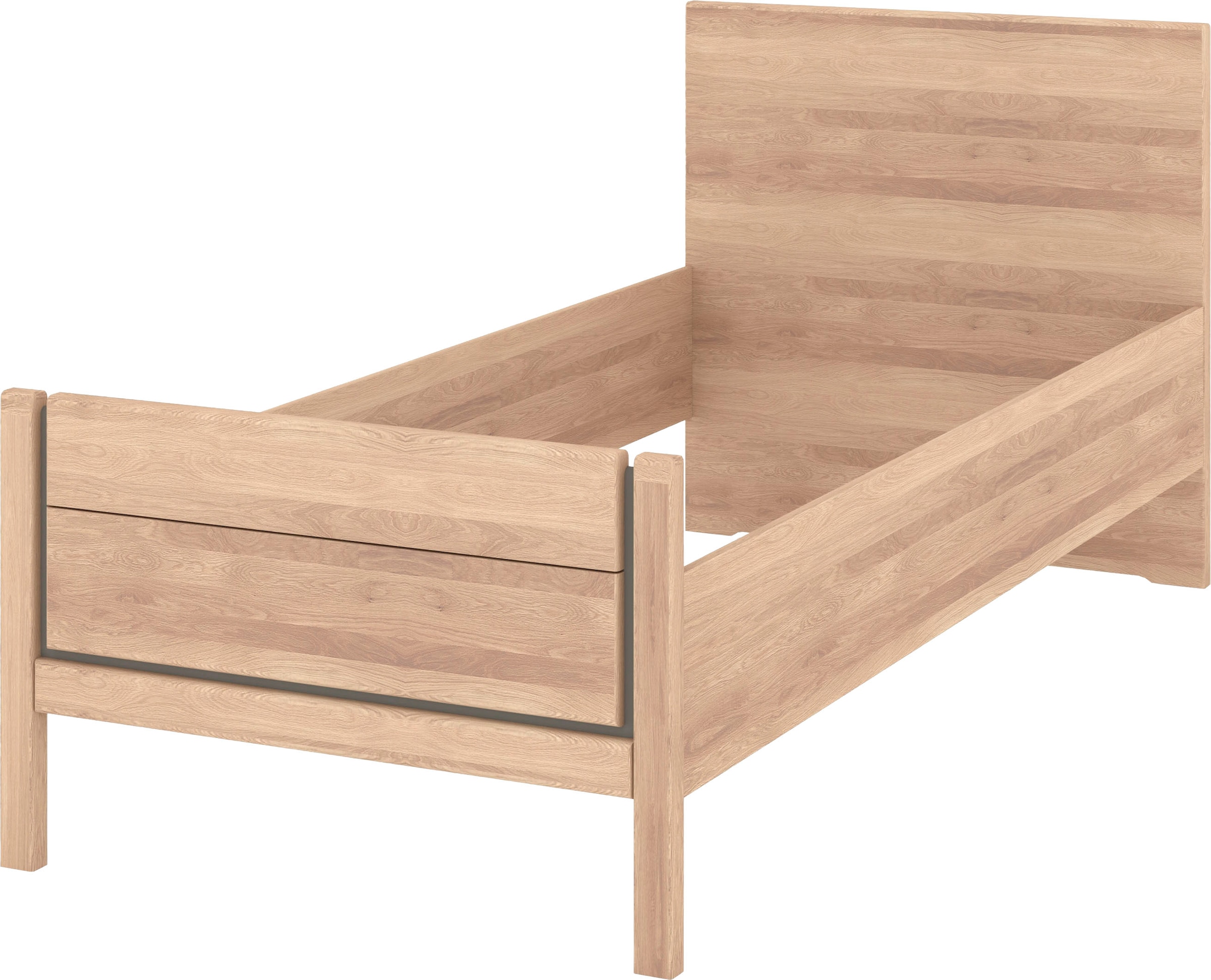 Musterring Holzbett »Sorrent, Bettgestell, Bettrahmen, teilmassiv Eiche«, (MADE IN GERMANY), Eiche teilmassiv, Liegehöhenverstellung, Stollenfußteil