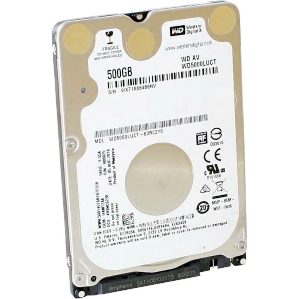 Western Digital HDD-Festplatte »WD AV-25 500GB«, 2,5 Zoll, Anschluss SATA III