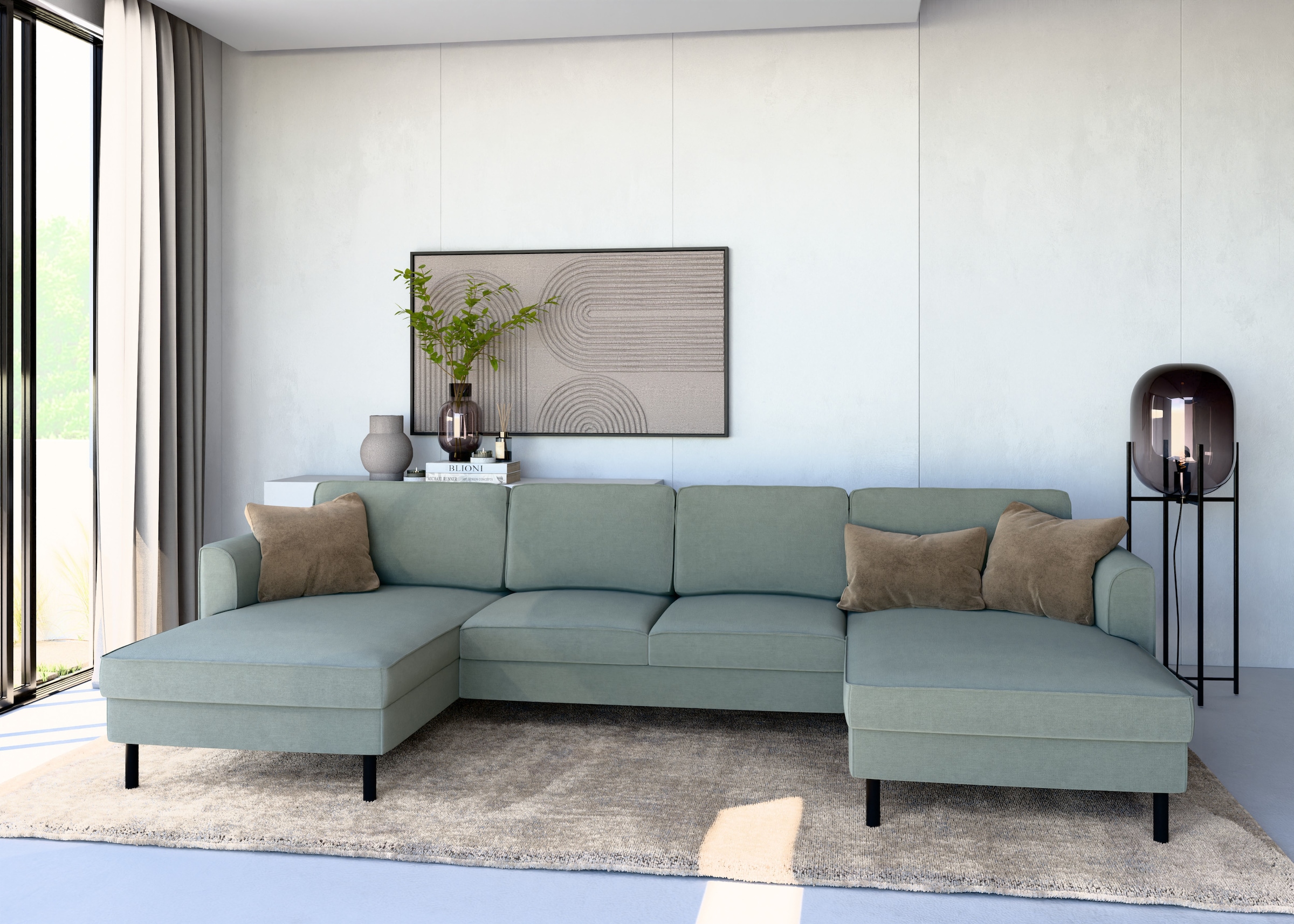 Home affaire Wohnlandschaft »Booster II, whlw. mit Schlaffunktion & Bettkas günstig online kaufen