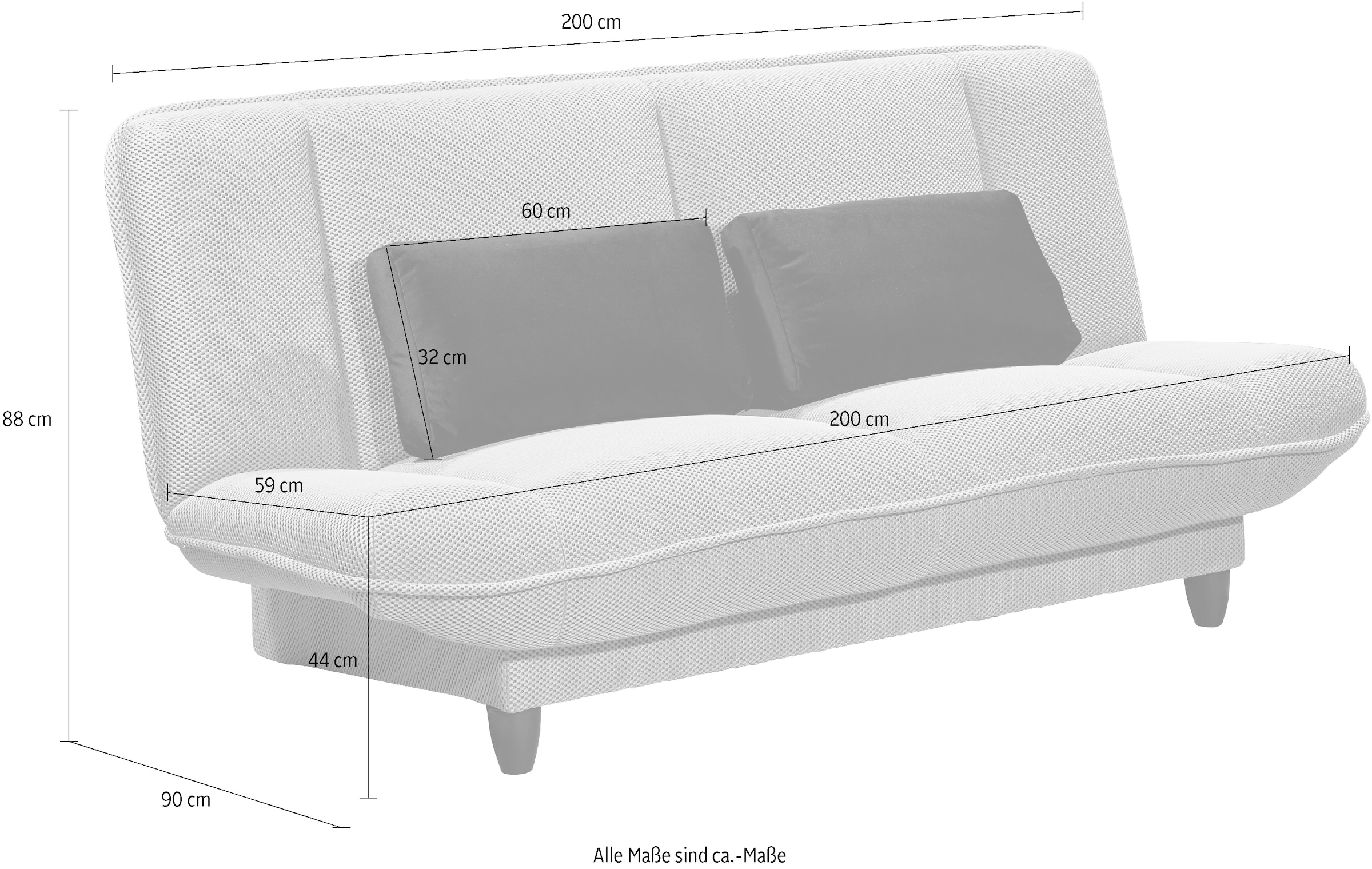 ED EXCITING DESIGN Schlafsofa »Amalia«, mit Bettkasten & 2 Zierkissen
