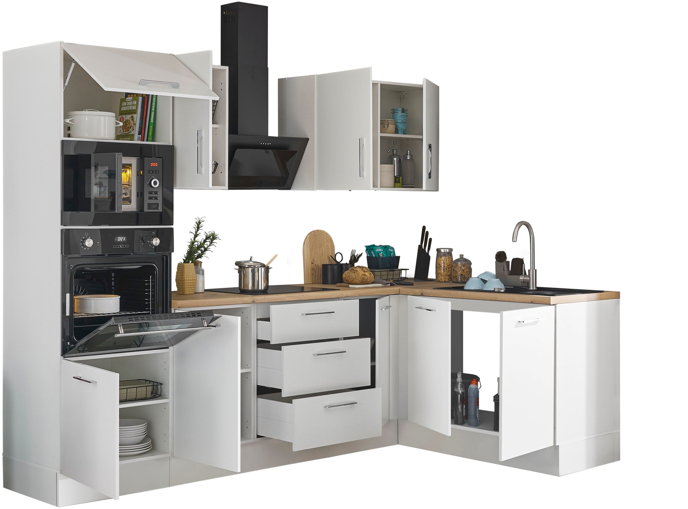 BASIC by Balculina Winkelküche »Turin«, Stellbreite 270x175 cm, wahlweise mit E-Geräten