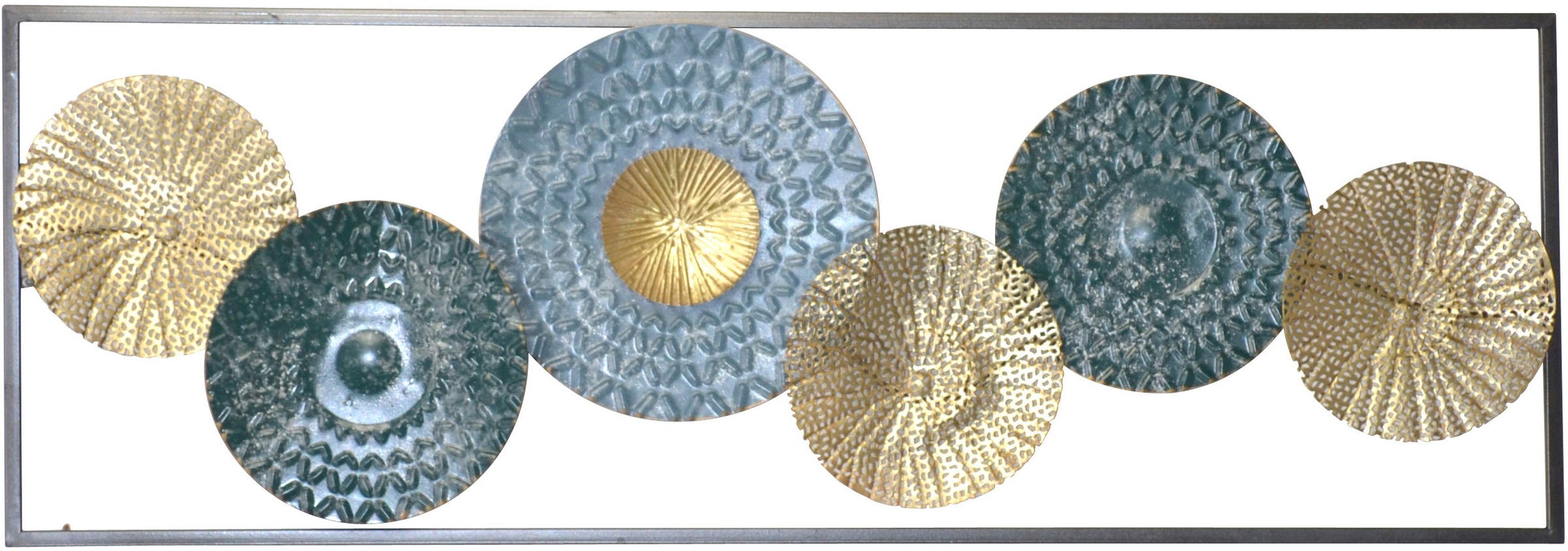 HOFMANN LIVING AND MORE Wanddekoobjekt »Wanddekoration« Kreise in blau gold günstig online kaufen