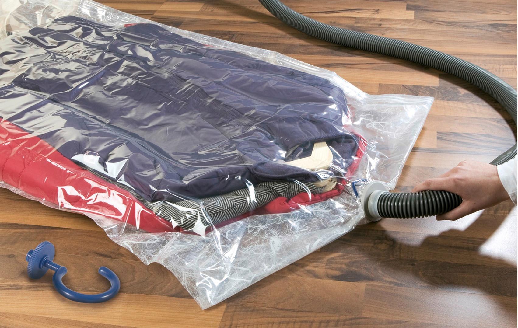 WENKO Kleidersack »Vakuum Größe L & XL«, (Set, 2 St.), Vakuumbeutel für Kleidung, platzsparend im Kleiderschrank