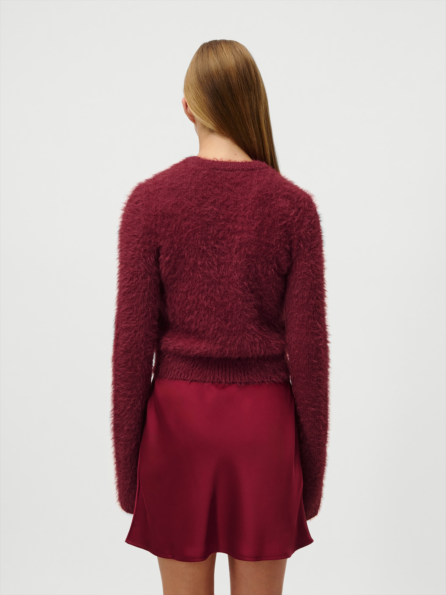 LeGer Rundhalspullover »Sharon, LeGer by Lena Gercke« aus Flauschgarn, Schlitz am Ärmel