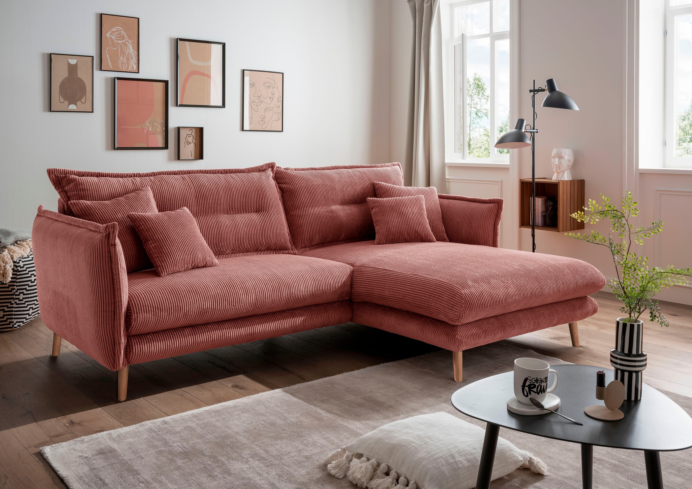 INOSIGN Ecksofa »Lazio modern und bequem, schmale Armlehnen, tolle Detailve günstig online kaufen