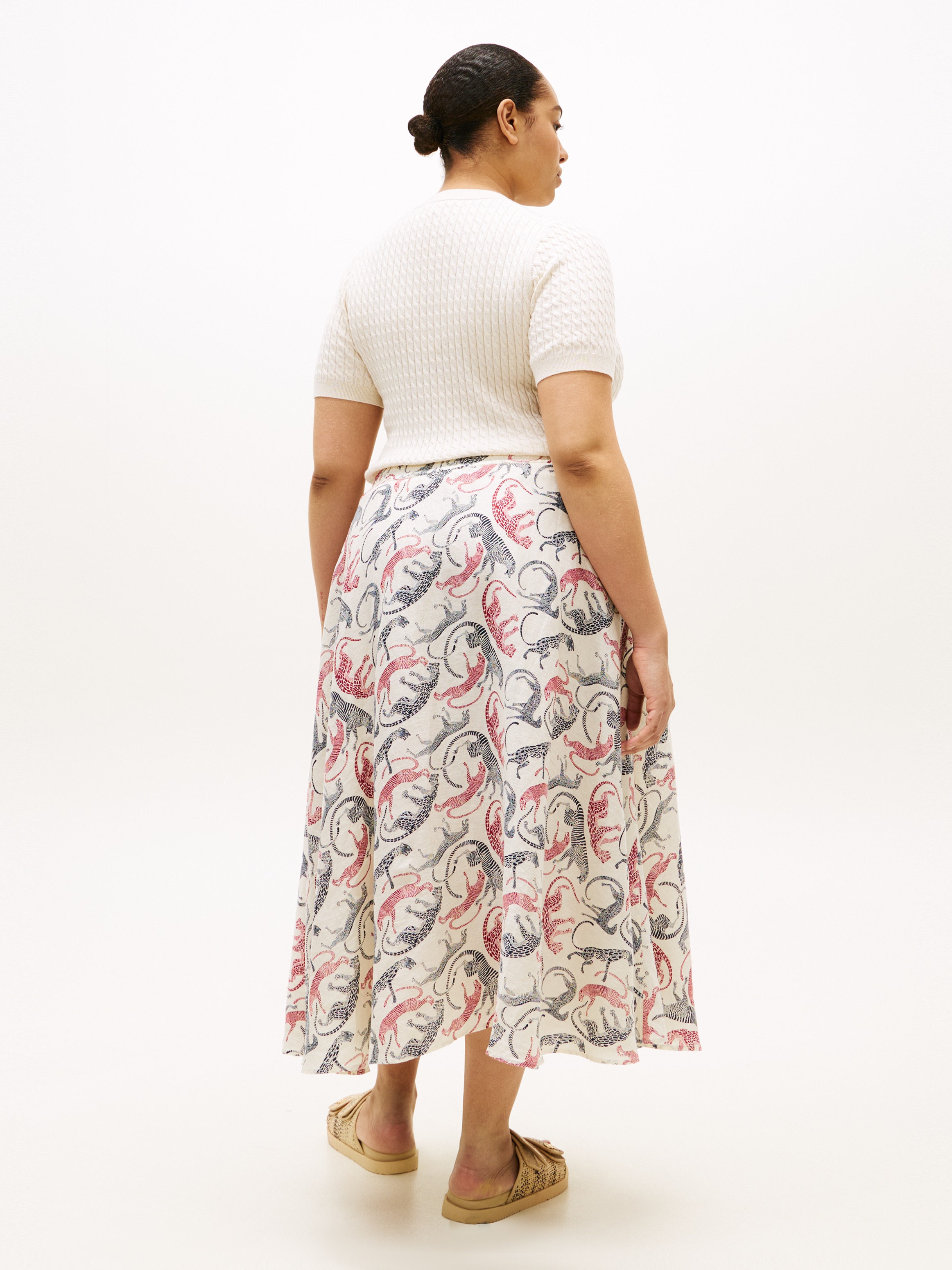 Tommy Hilfiger Curve A-Linien-Rock »CRV ESS LINEN FLARE SKIRT« in großen Größen, ausgestellte Form