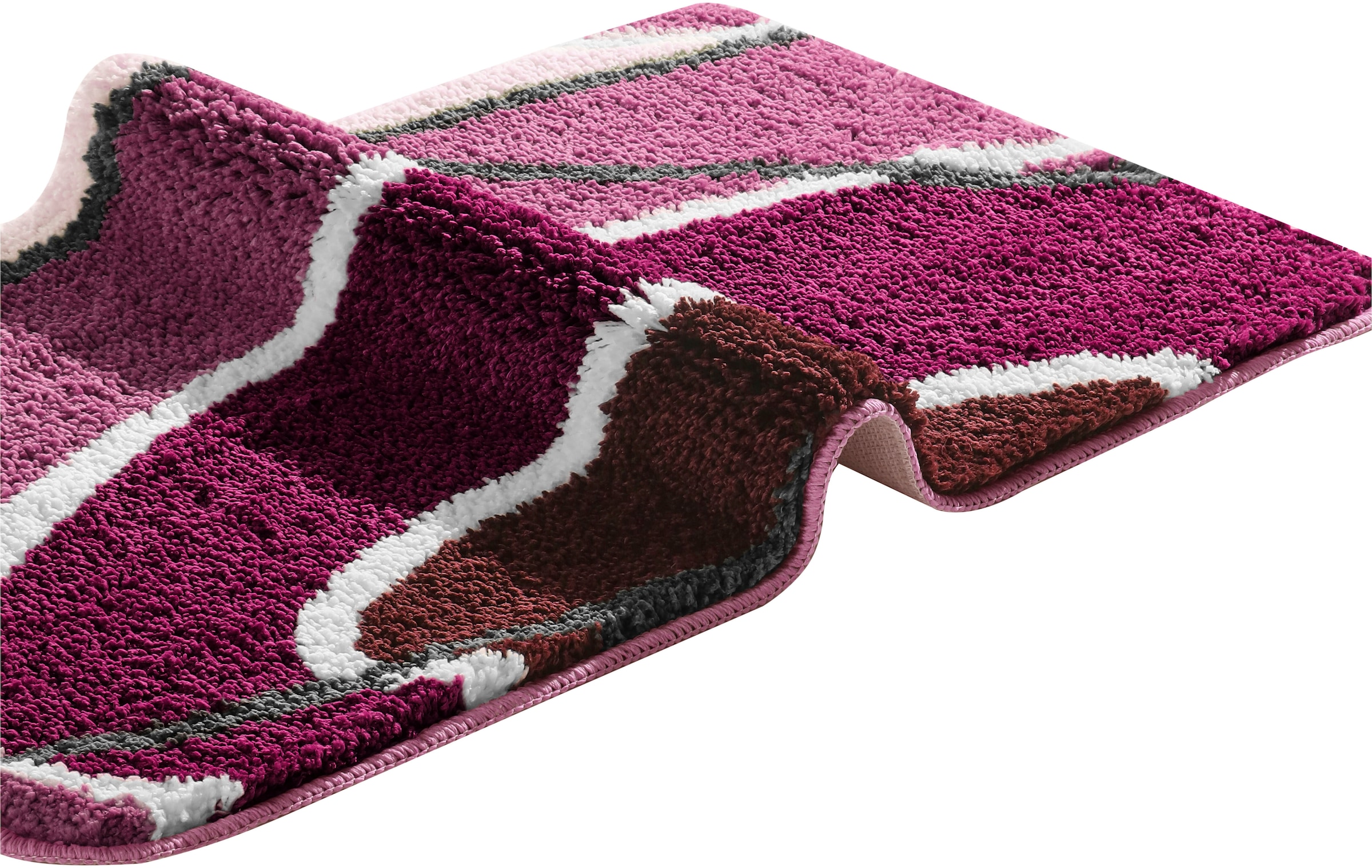 my home Badematte »Juna mit Muster, Badvorleger, Badezimmer Teppich, Duschvorleger«, rutschhemmend beschichtet, strapazierfähig, besonders weich, Design, Badematten, Badteppich