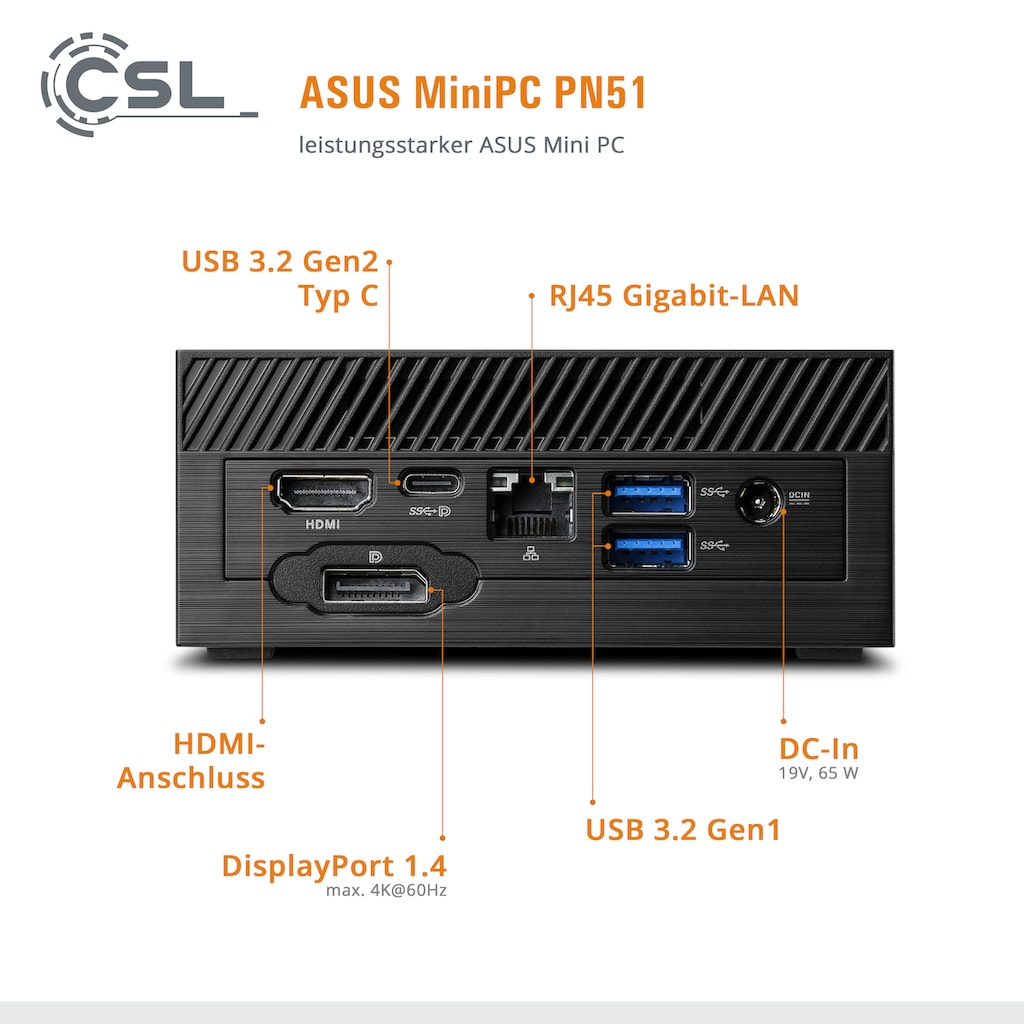 Asus Gaming-PC »PN51 5500U / 16GB / 1000 GB M.2 SSD«