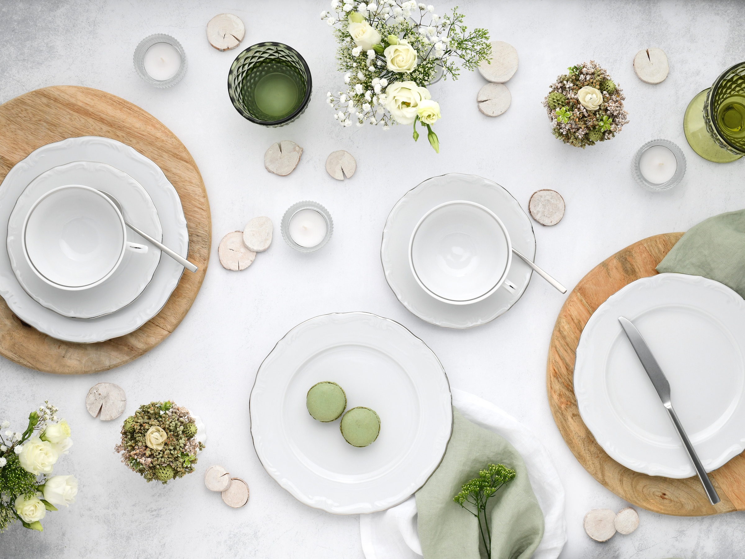 CreaTable Kaffeeservice »Maria Theresia, KaffeeService 18-tlg«, (Set, 18 tlg.), Traditionelle Porzellanform