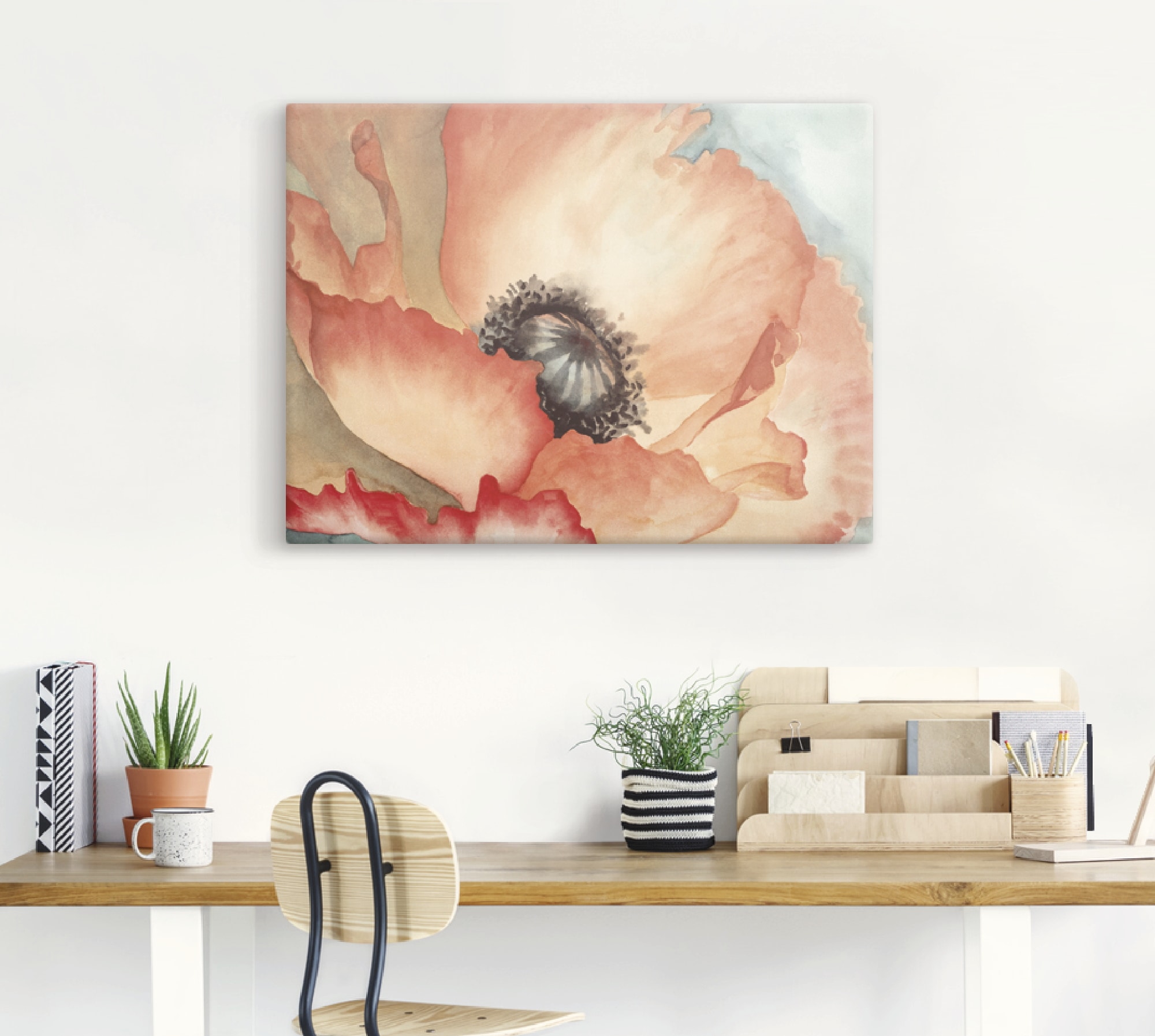 Artland Wandbild »Wasserfarben Mohn II«, Blumen, (1 St.), als Leinwandbild in verschied. Größen
