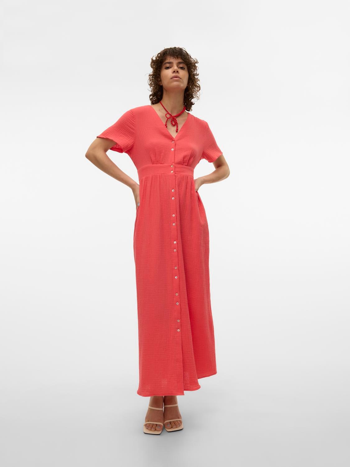Vero Moda Maxikleid »VMNATALI SS ANKLE DRESS WVN GA SPE«