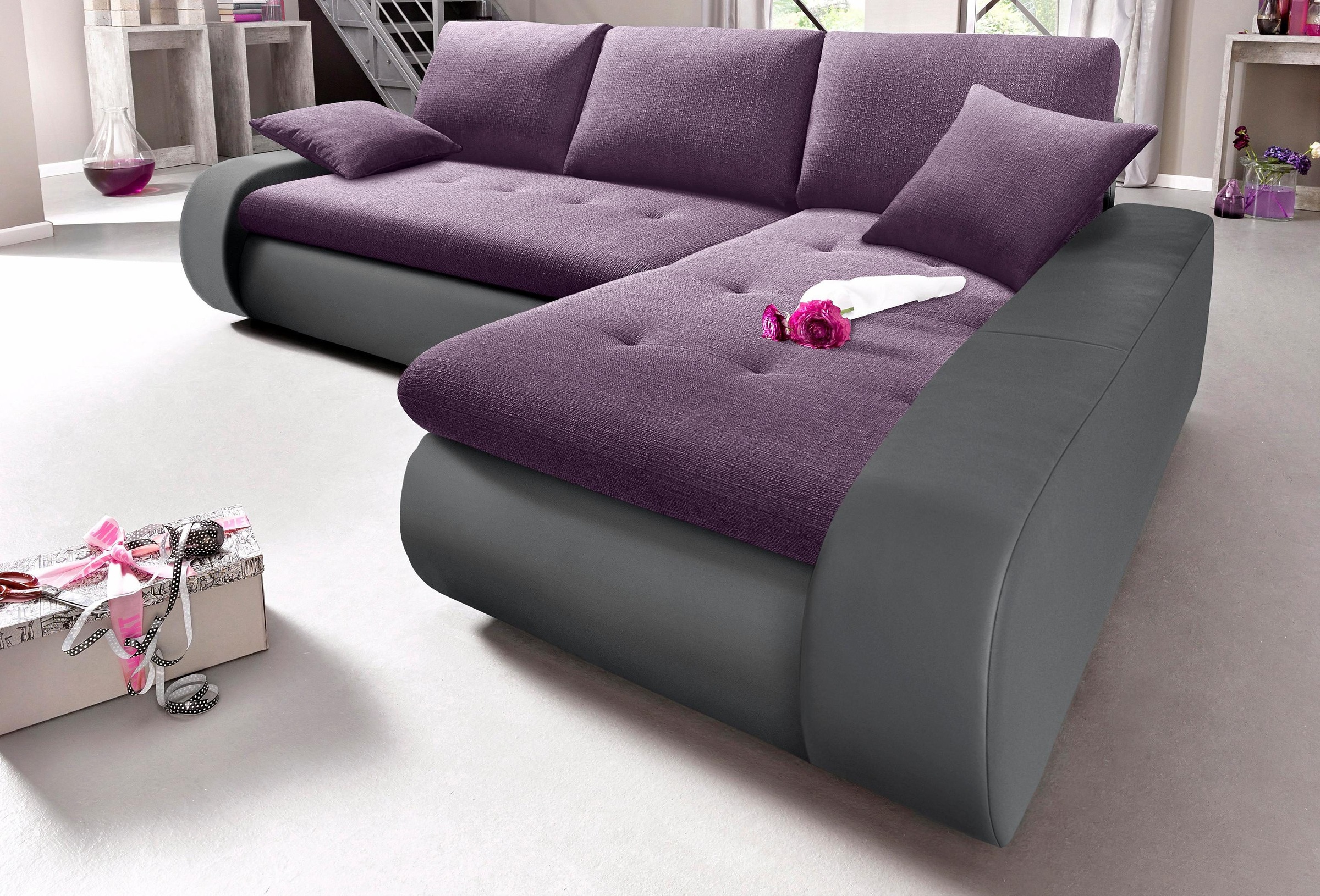 TRENDMANUFAKTUR Ecksofa »Indie, modern und bequem, Materialmix, OTTOs Choice, L-Form«, wahlweise XL oder XXL