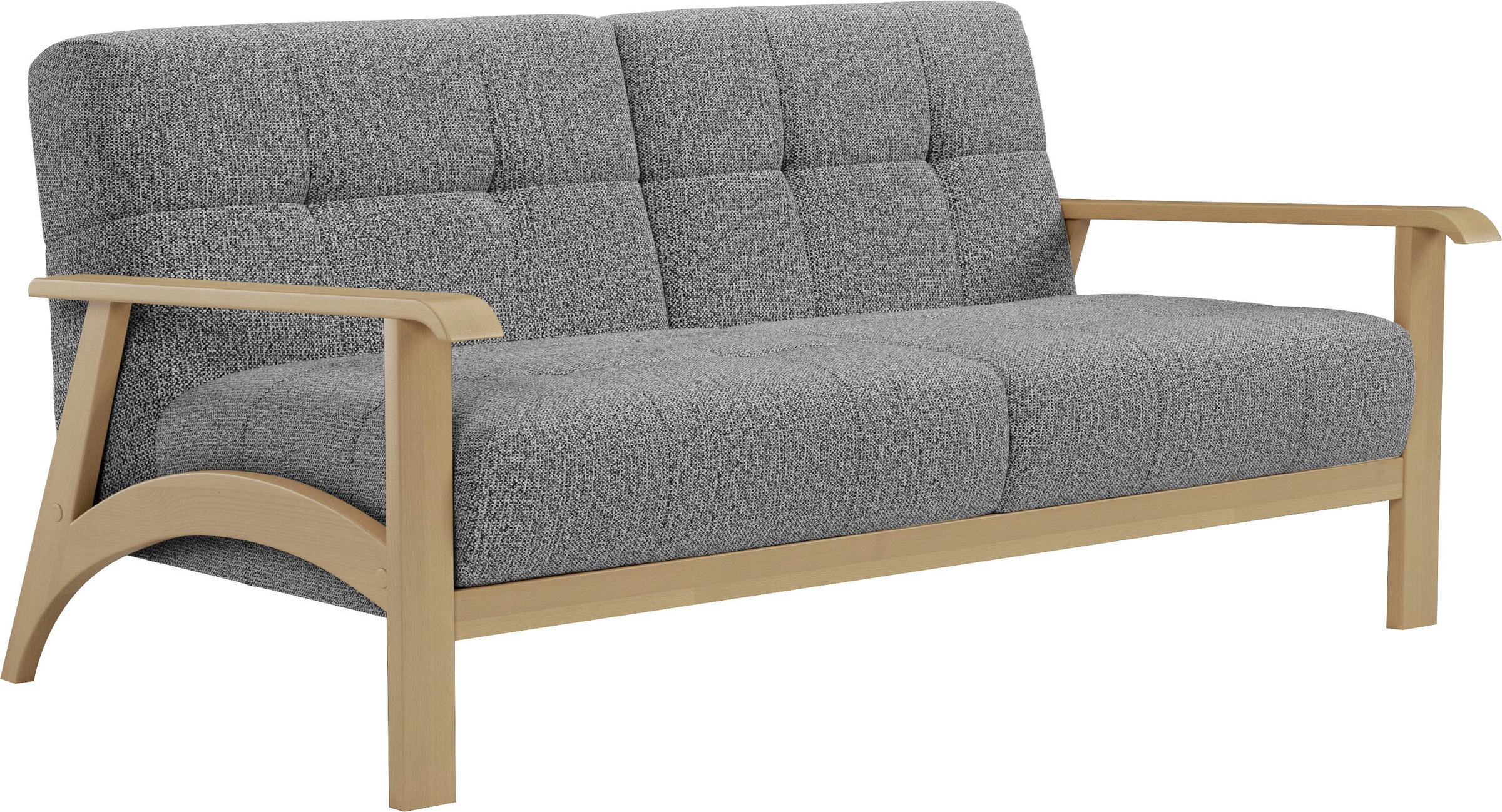 sit&more 2,5-Sitzer »Billund«, Armlehnen aus Buchenholz in natur, verschiedene Bezüge und Farben
